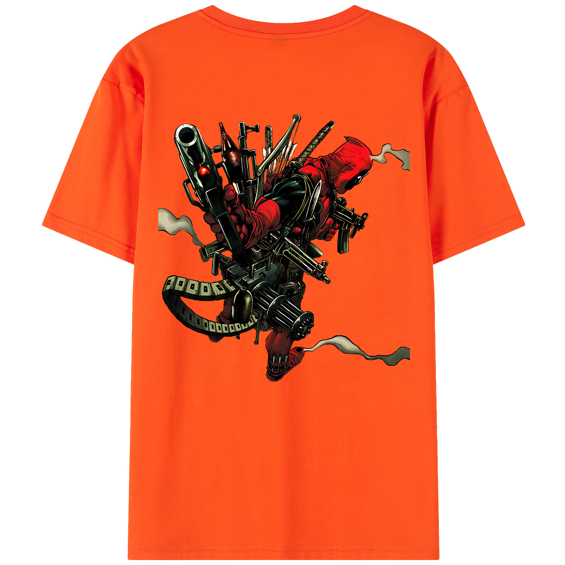 （画像用） Deadpool デッドプール 綿100％半袖Tシャツ（背面プリント）