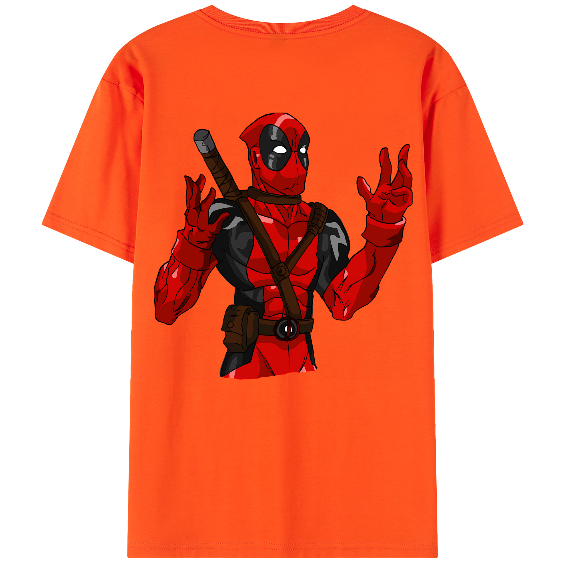 （画像用） Deadpool デッドプール 綿100％半袖Tシャツ（背面プリント）