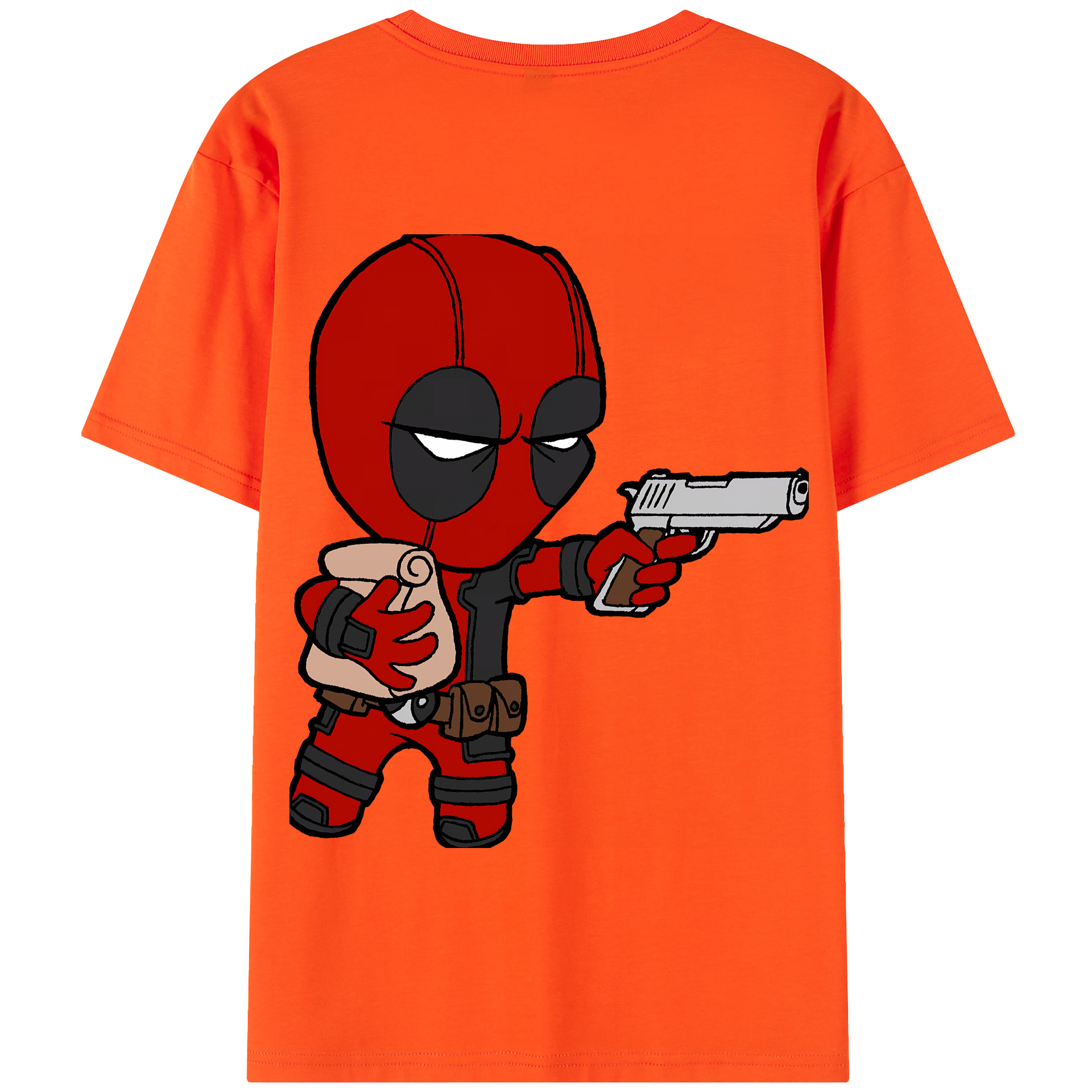 （画像用） Deadpool デッドプール 綿100％半袖Tシャツ（背面プリント）