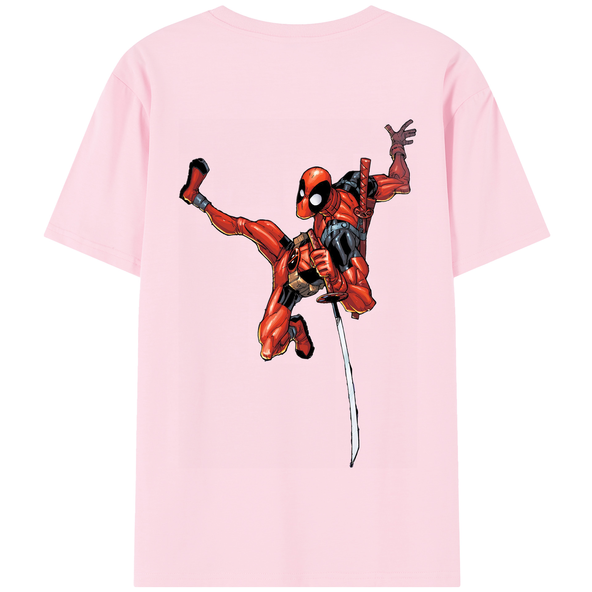 （画像用） Deadpool デッドプール 綿100％半袖Tシャツ（背面プリント）