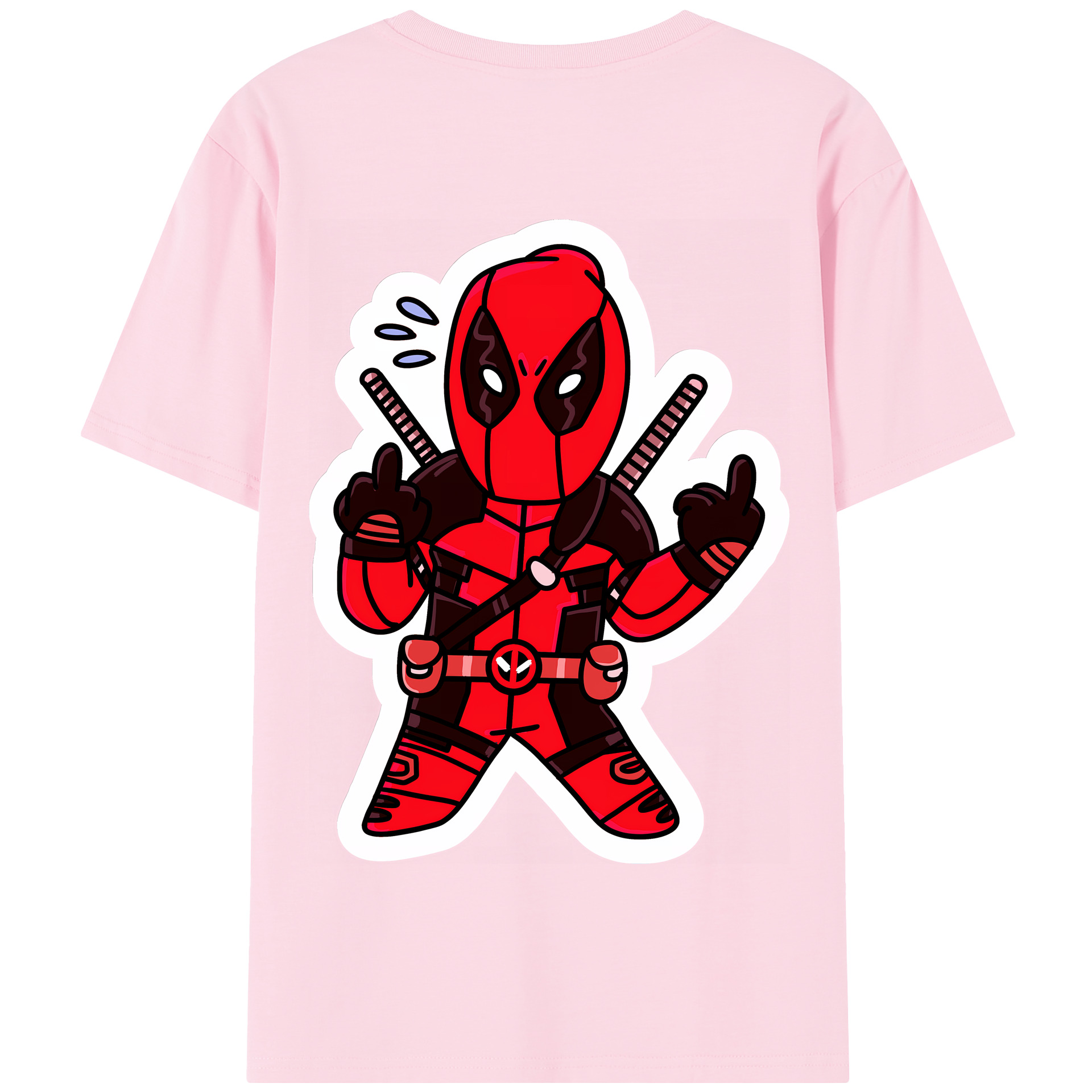 （画像用） Deadpool デッドプール 綿100％半袖Tシャツ（背面プリント）