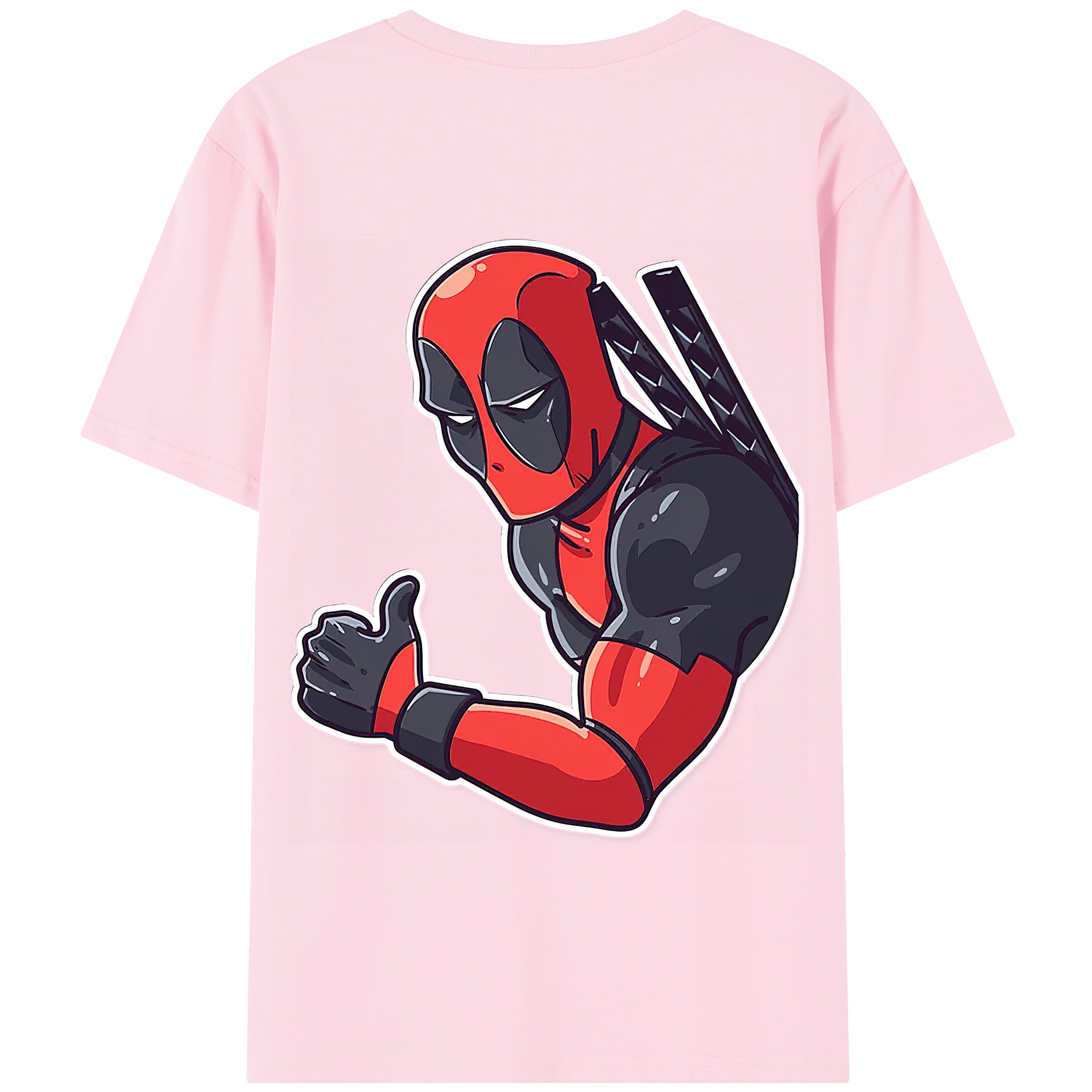 （画像用） Deadpool デッドプール 綿100％半袖Tシャツ（背面プリント）