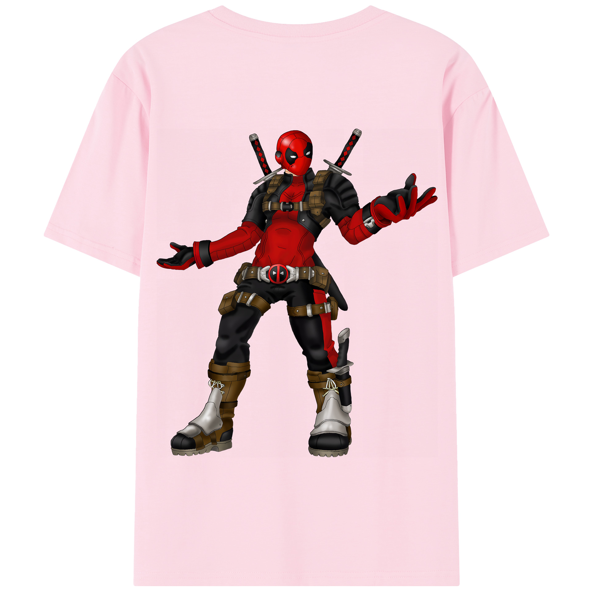 （画像用） Deadpool デッドプール 綿100％半袖Tシャツ（背面プリント）