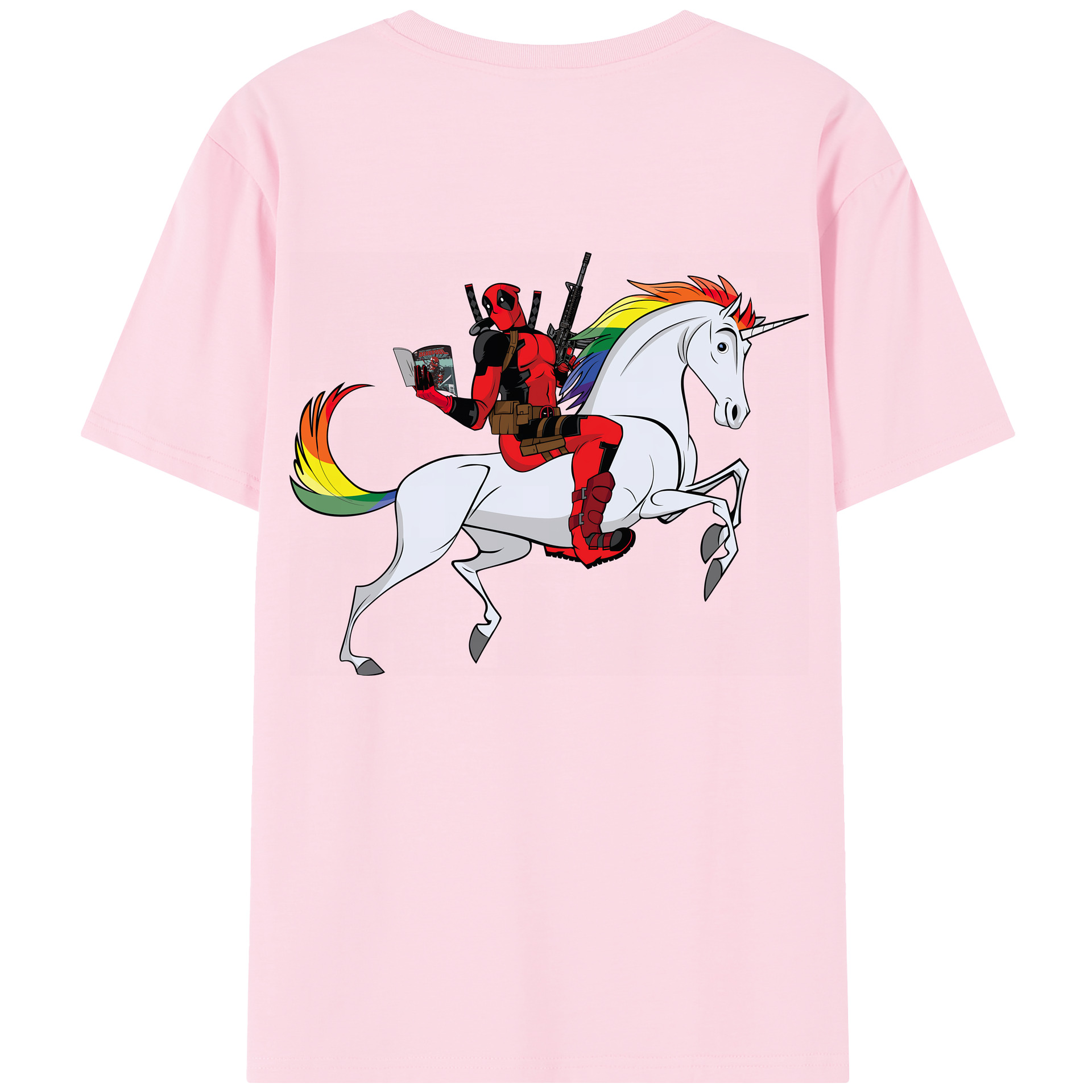 （画像用） Deadpool デッドプール 綿100％半袖Tシャツ（背面プリント）