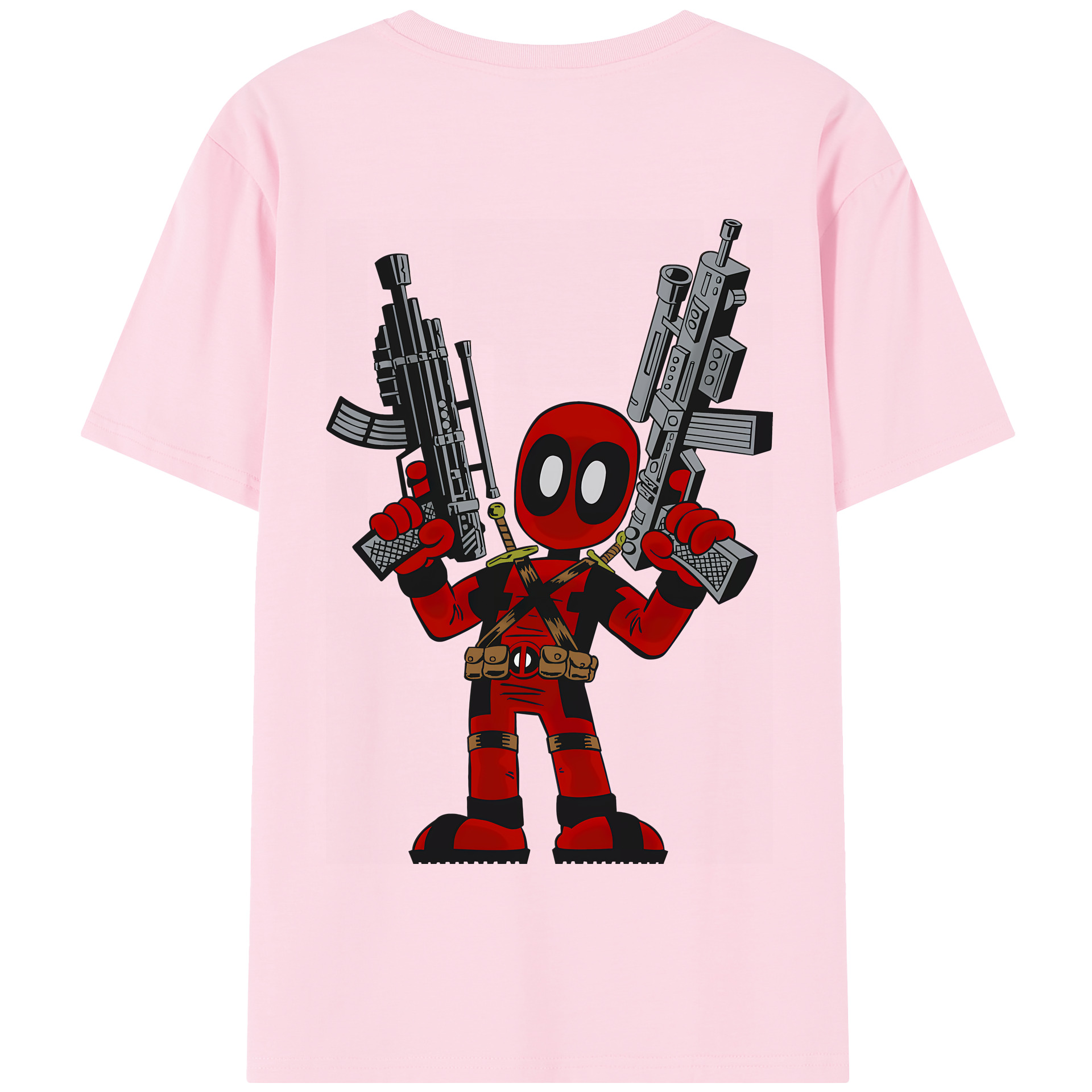 （画像用） Deadpool デッドプール 綿100％半袖Tシャツ（背面プリント）