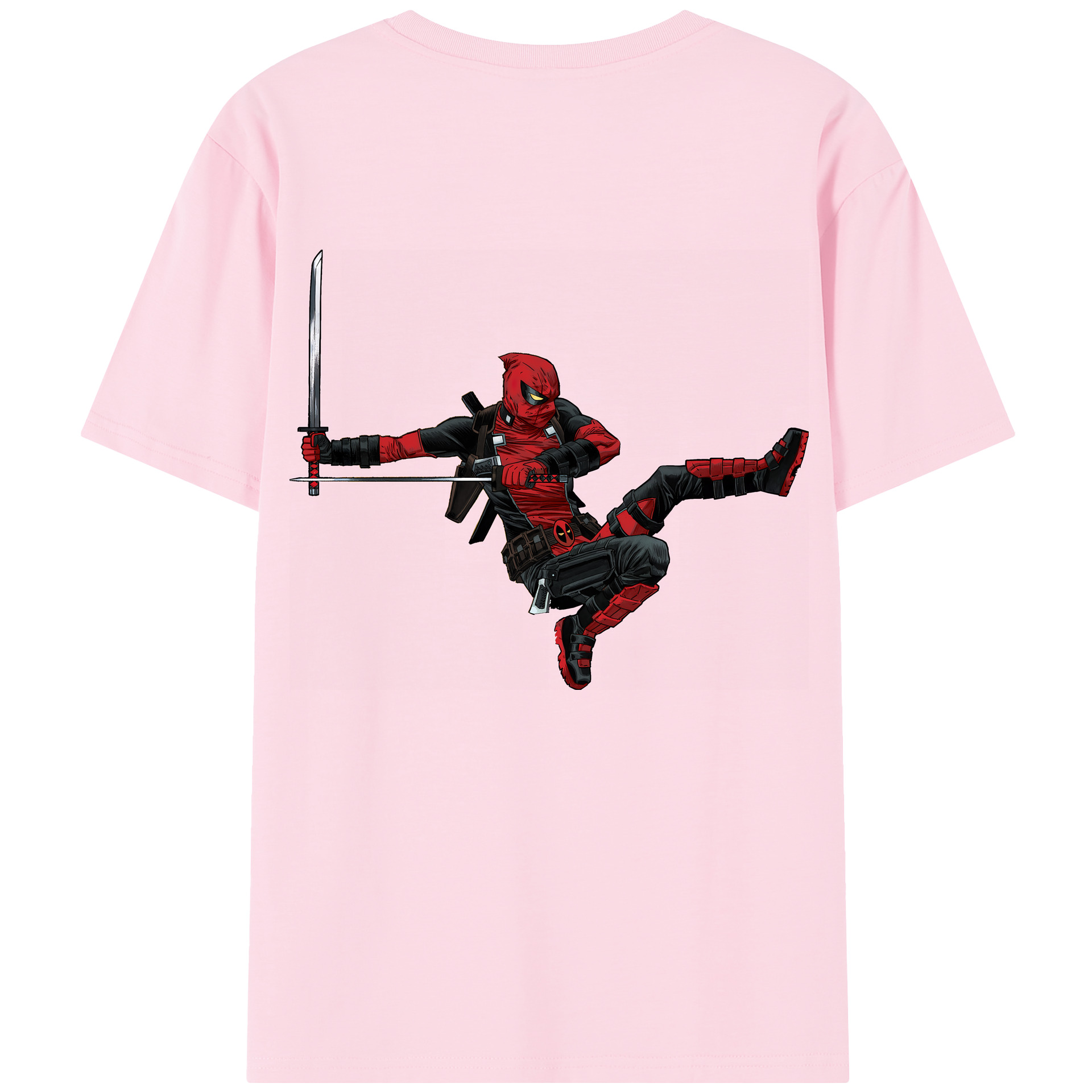 （画像用） Deadpool デッドプール 綿100％半袖Tシャツ（背面プリント）