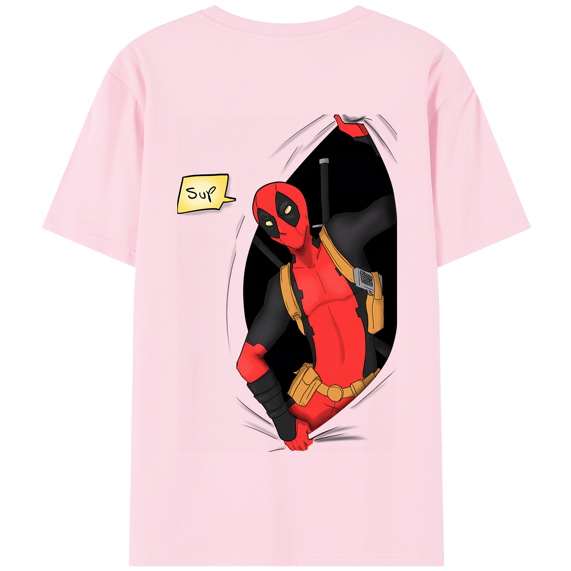 （画像用） Deadpool デッドプール 綿100％半袖Tシャツ（背面プリント）