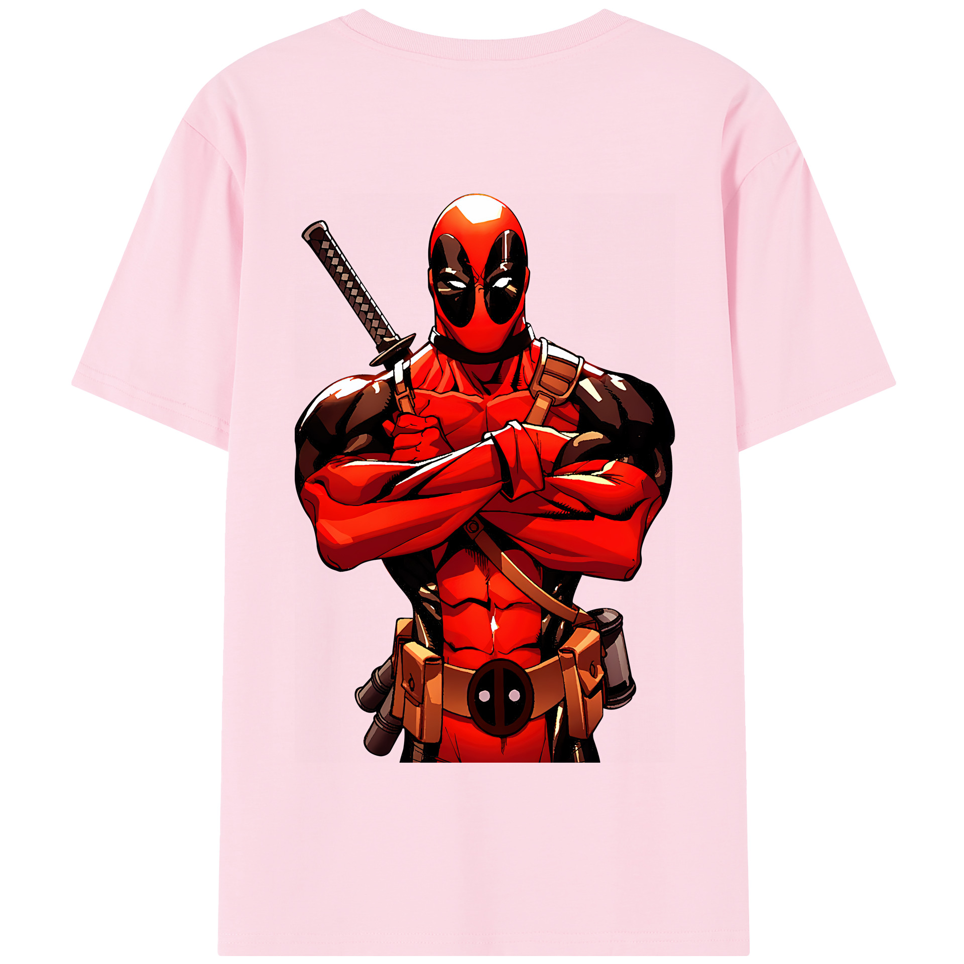 （画像用） Deadpool デッドプール 綿100％半袖Tシャツ（背面プリント）