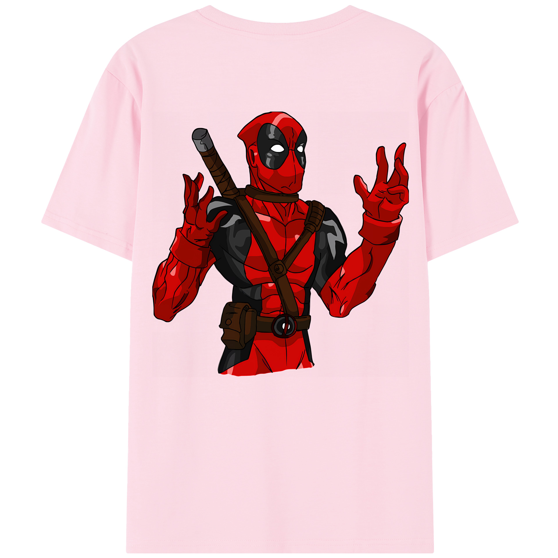 （画像用） Deadpool デッドプール 綿100％半袖Tシャツ（背面プリント）