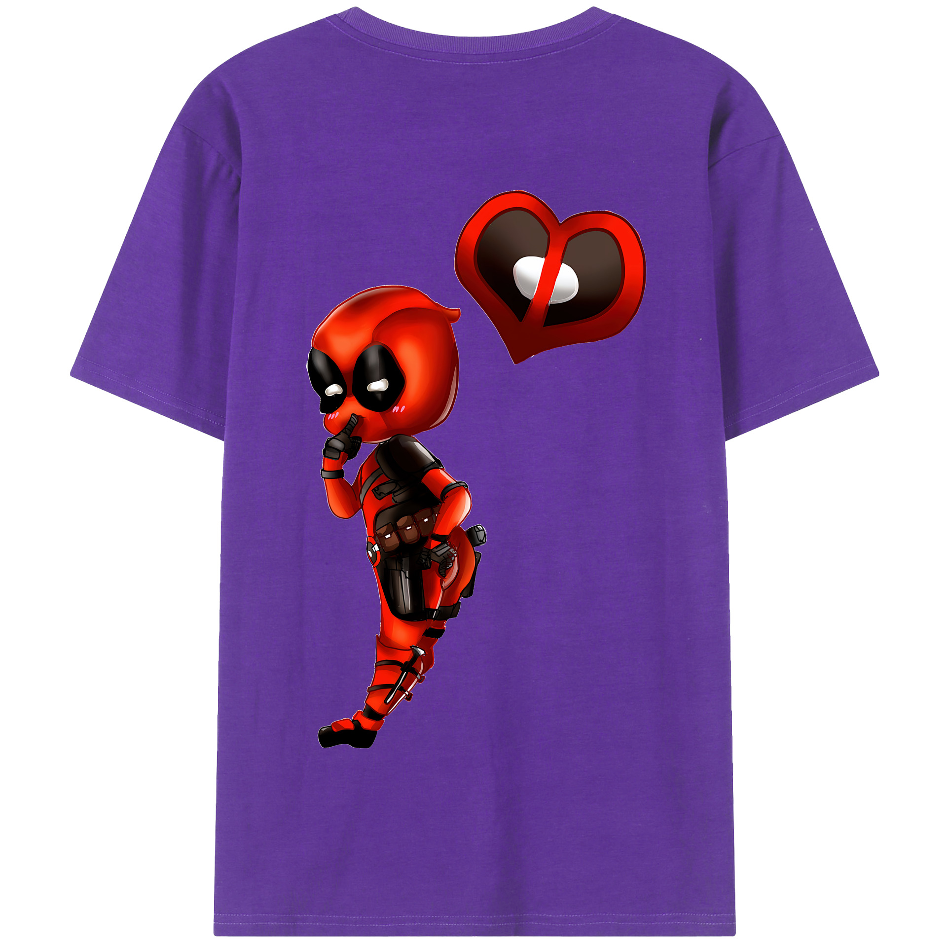 （画像用） Deadpool デッドプール 綿100％半袖Tシャツ（背面プリント）