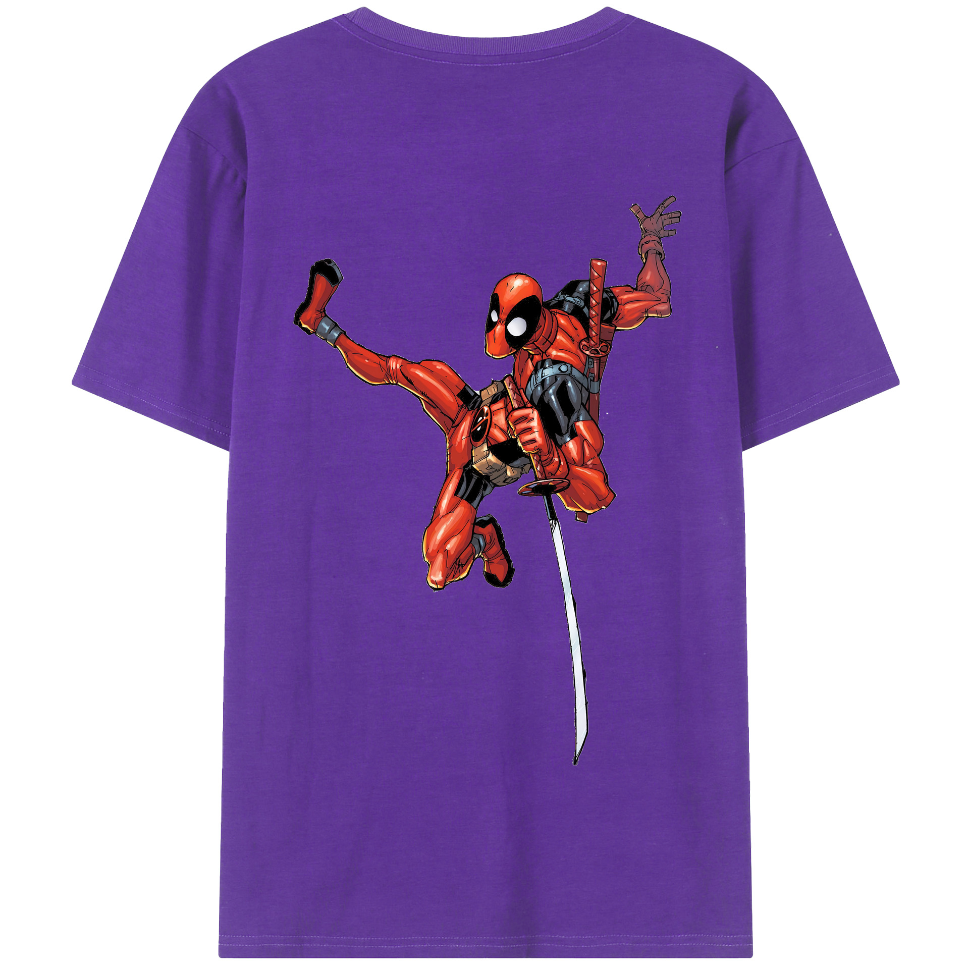 （画像用） Deadpool デッドプール 綿100％半袖Tシャツ（背面プリント）