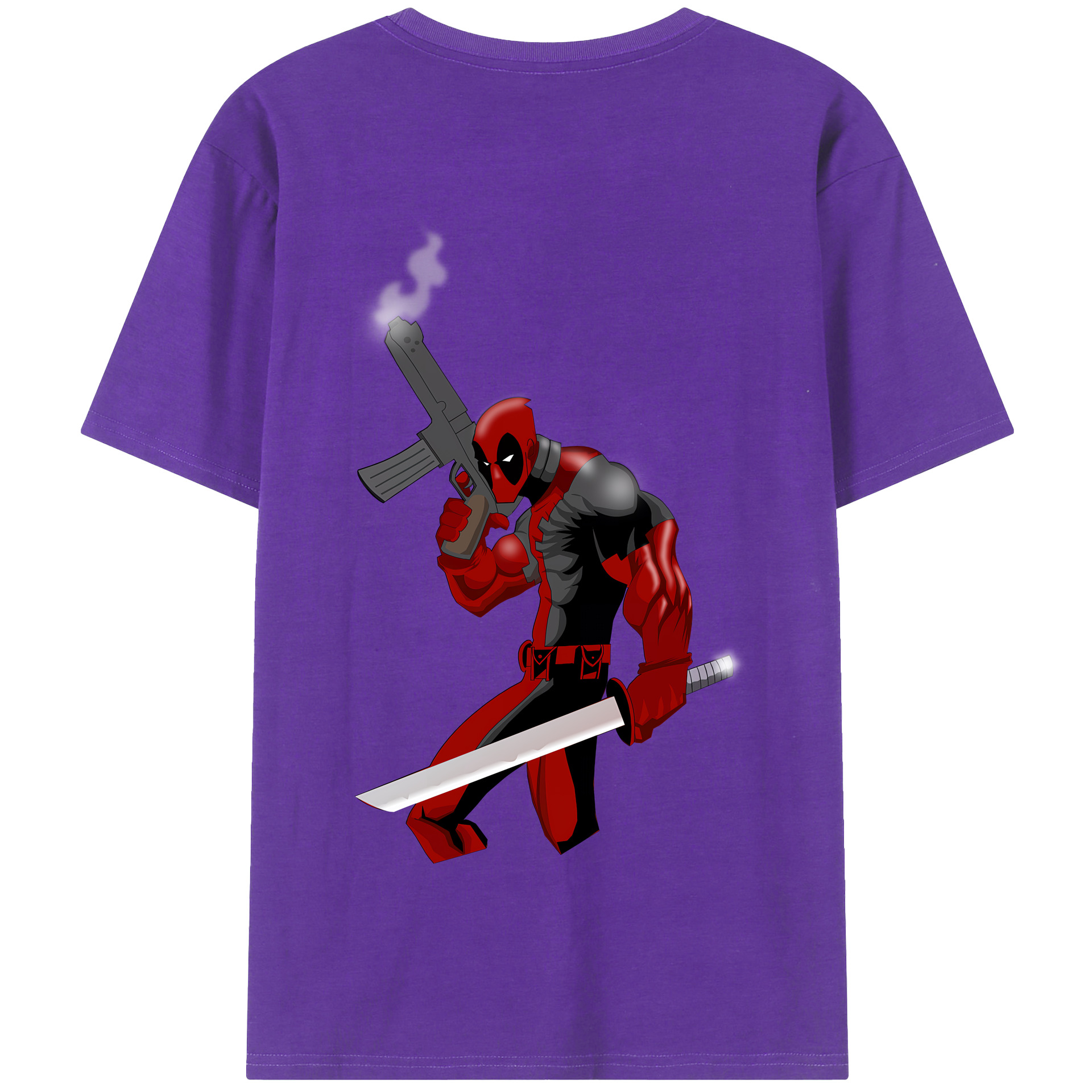 （画像用） Deadpool デッドプール 綿100％半袖Tシャツ（背面プリント）