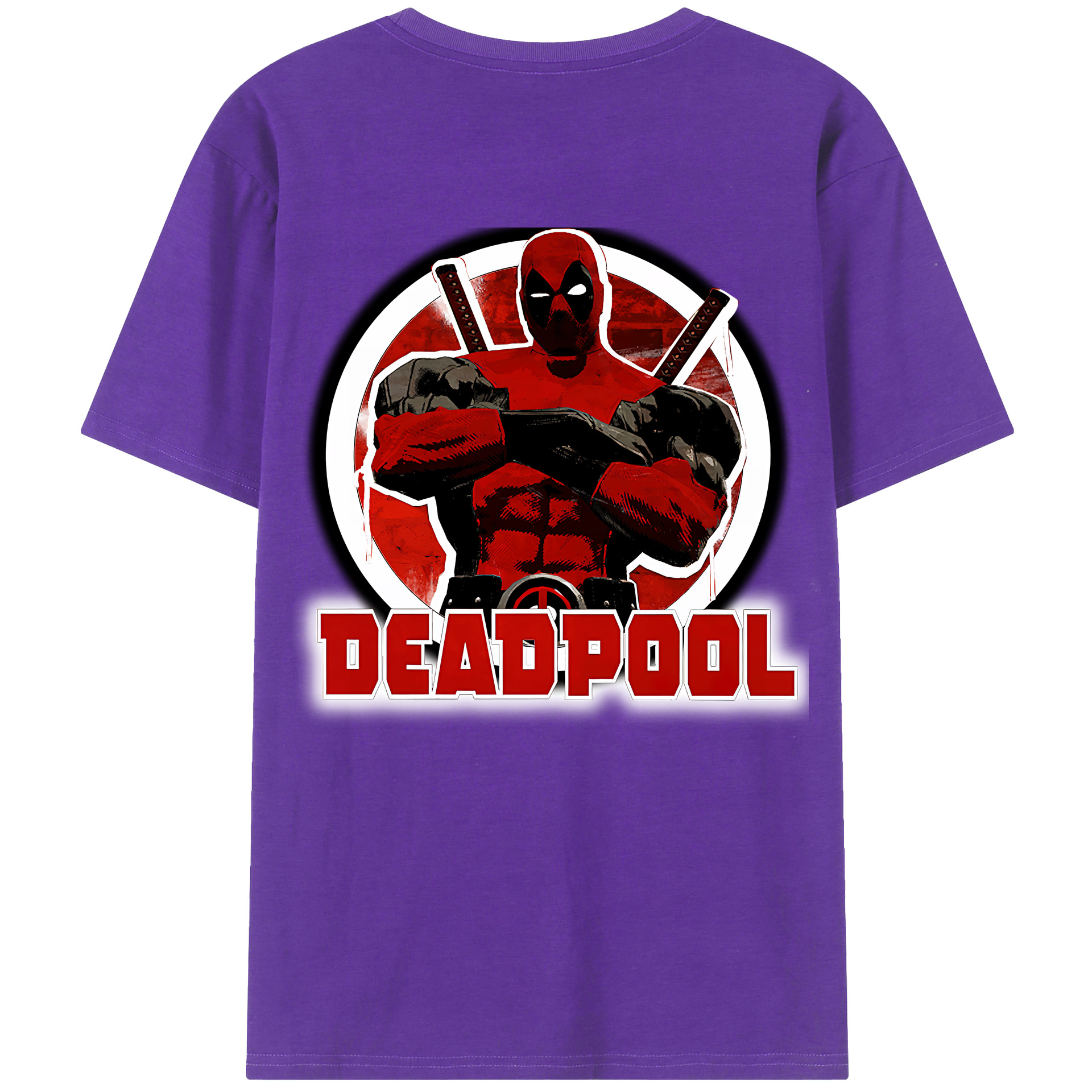 （画像用） Deadpool デッドプール 綿100％半袖Tシャツ（背面プリント）