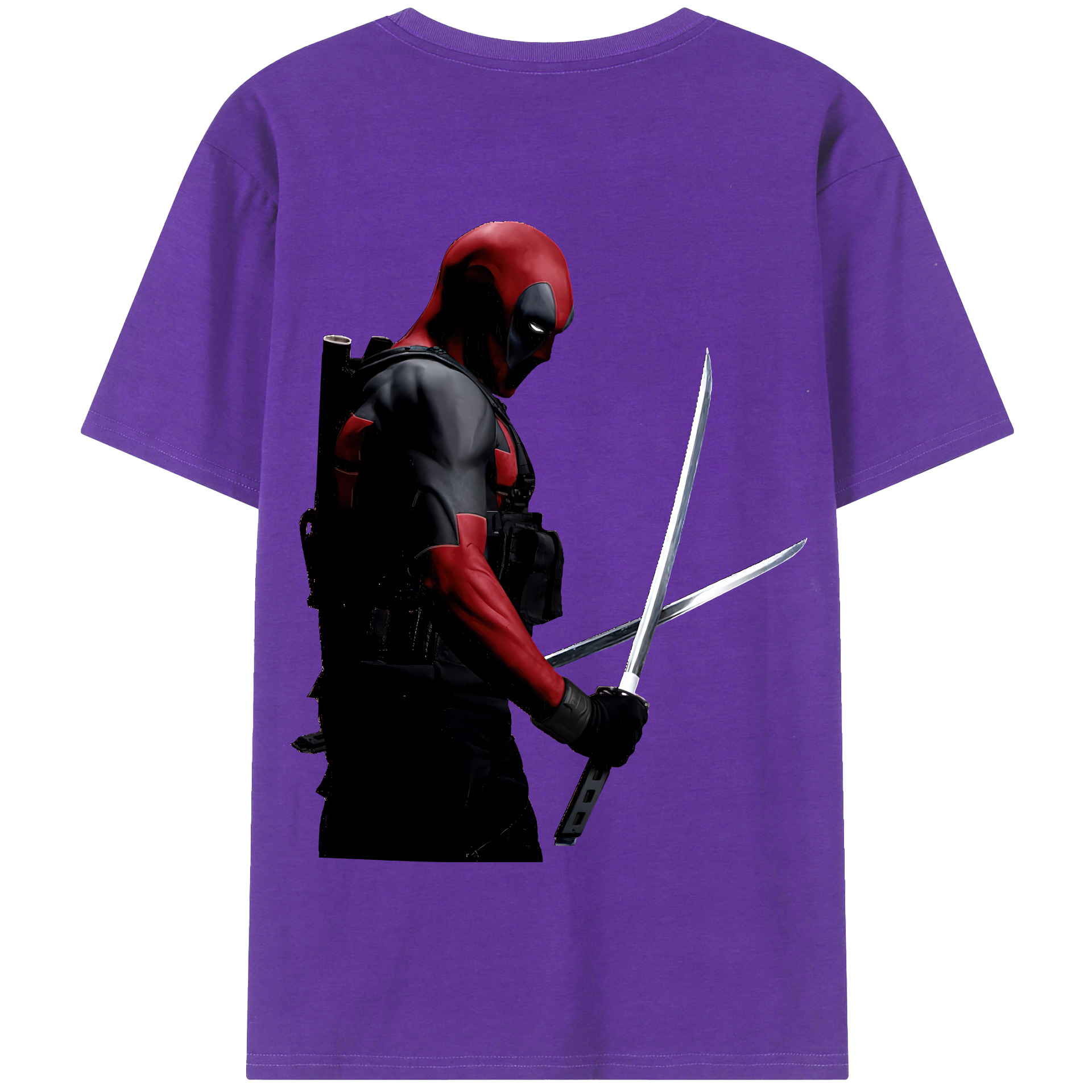 （画像用） Deadpool デッドプール 綿100％半袖Tシャツ（背面プリント）