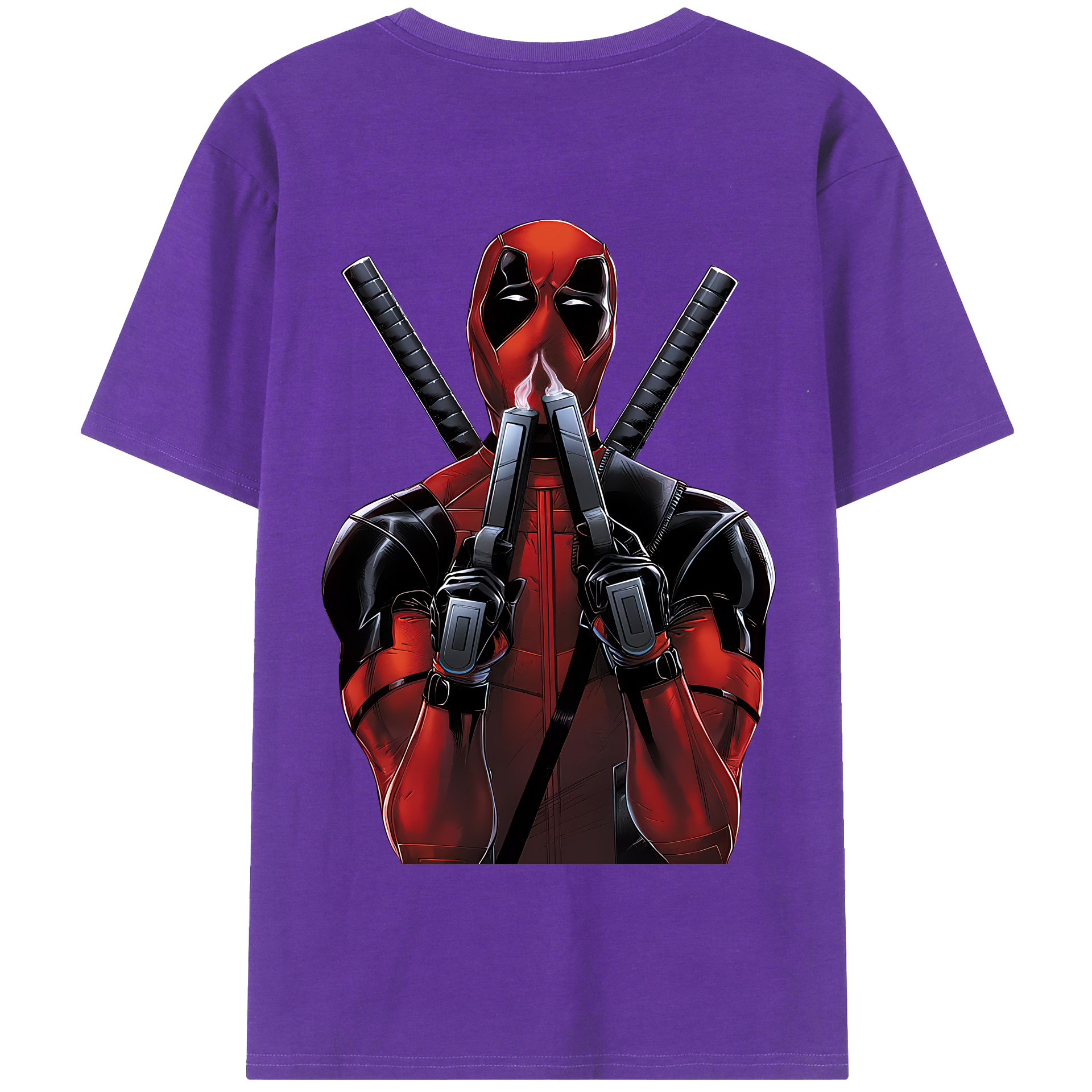（画像用） Deadpool デッドプール 綿100％半袖Tシャツ（背面プリント）