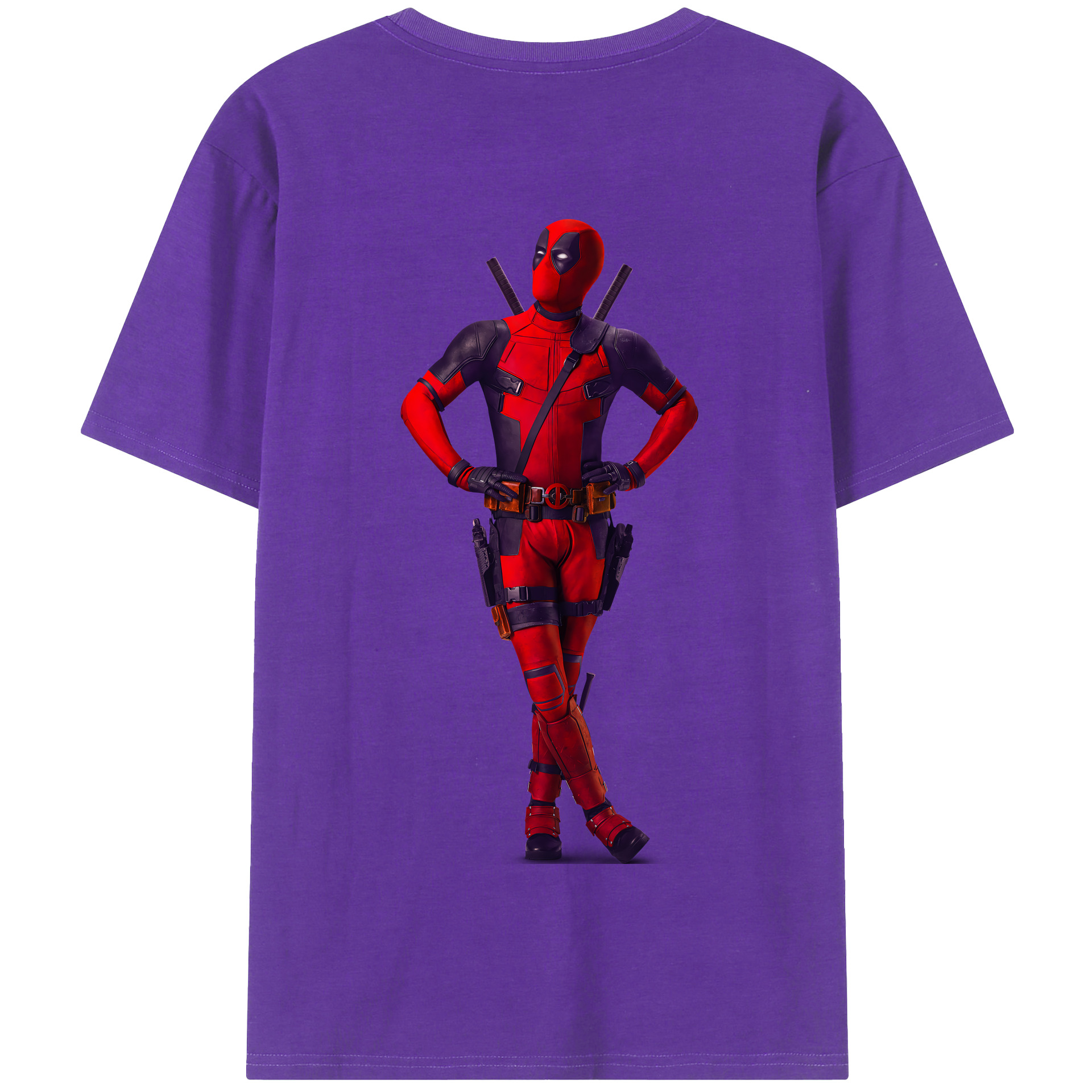 （画像用） Deadpool デッドプール 綿100％半袖Tシャツ（背面プリント）