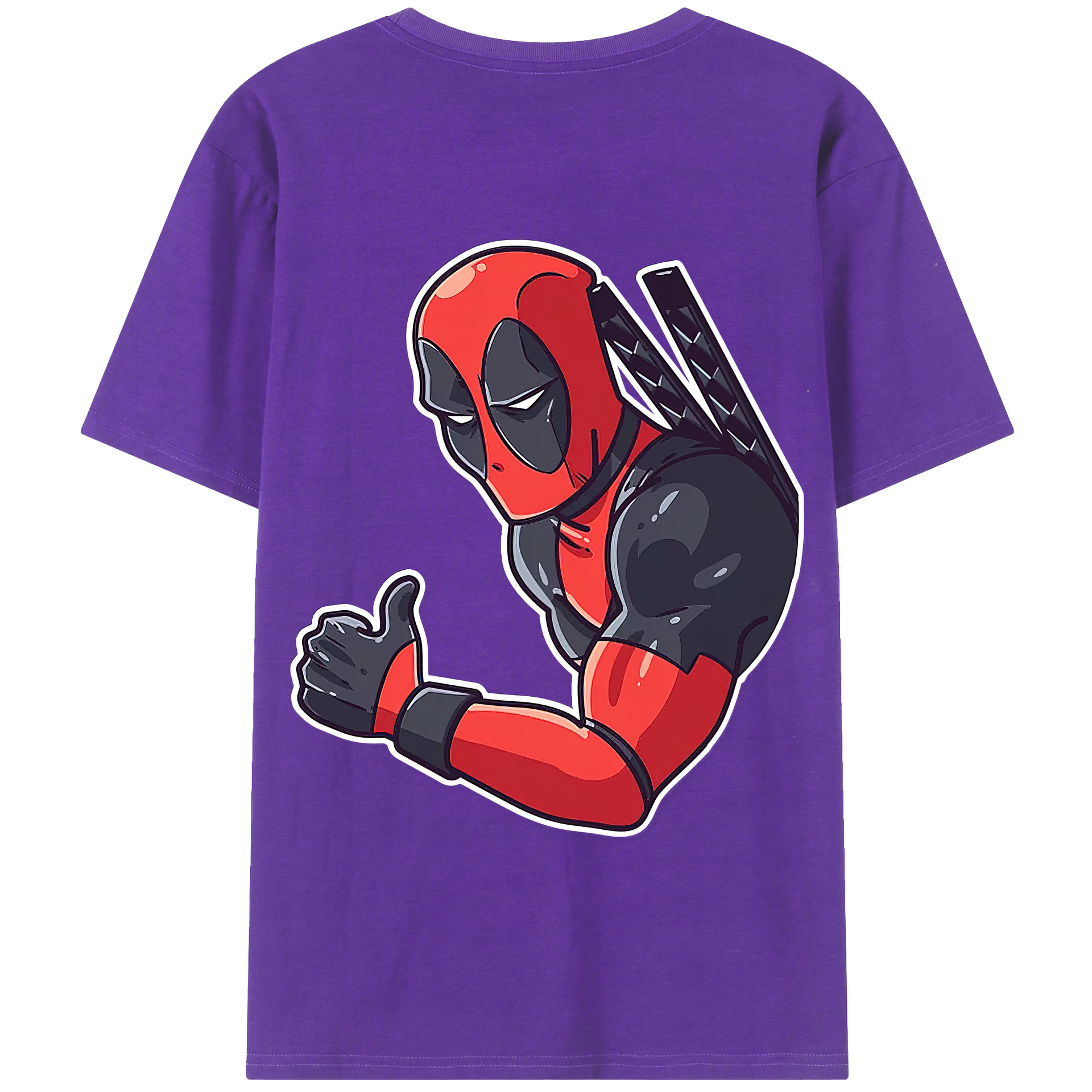 （画像用） Deadpool デッドプール 綿100％半袖Tシャツ（背面プリント）