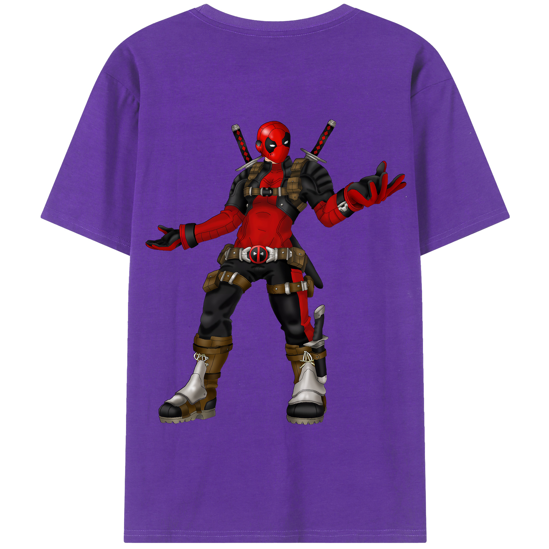 （画像用） Deadpool デッドプール 綿100％半袖Tシャツ（背面プリント）