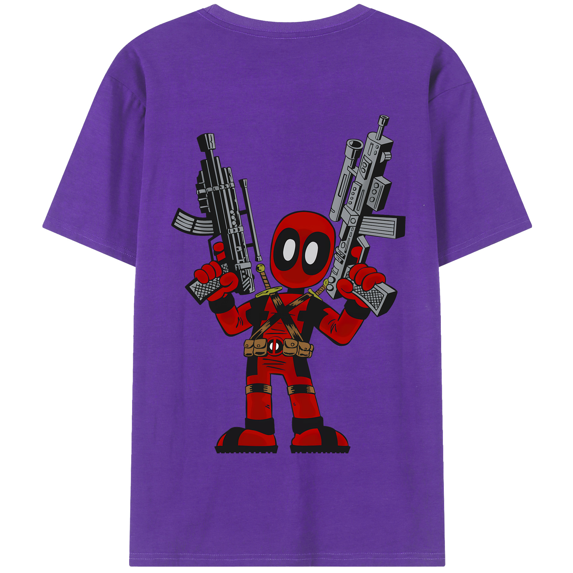 （画像用） Deadpool デッドプール 綿100％半袖Tシャツ（背面プリント）