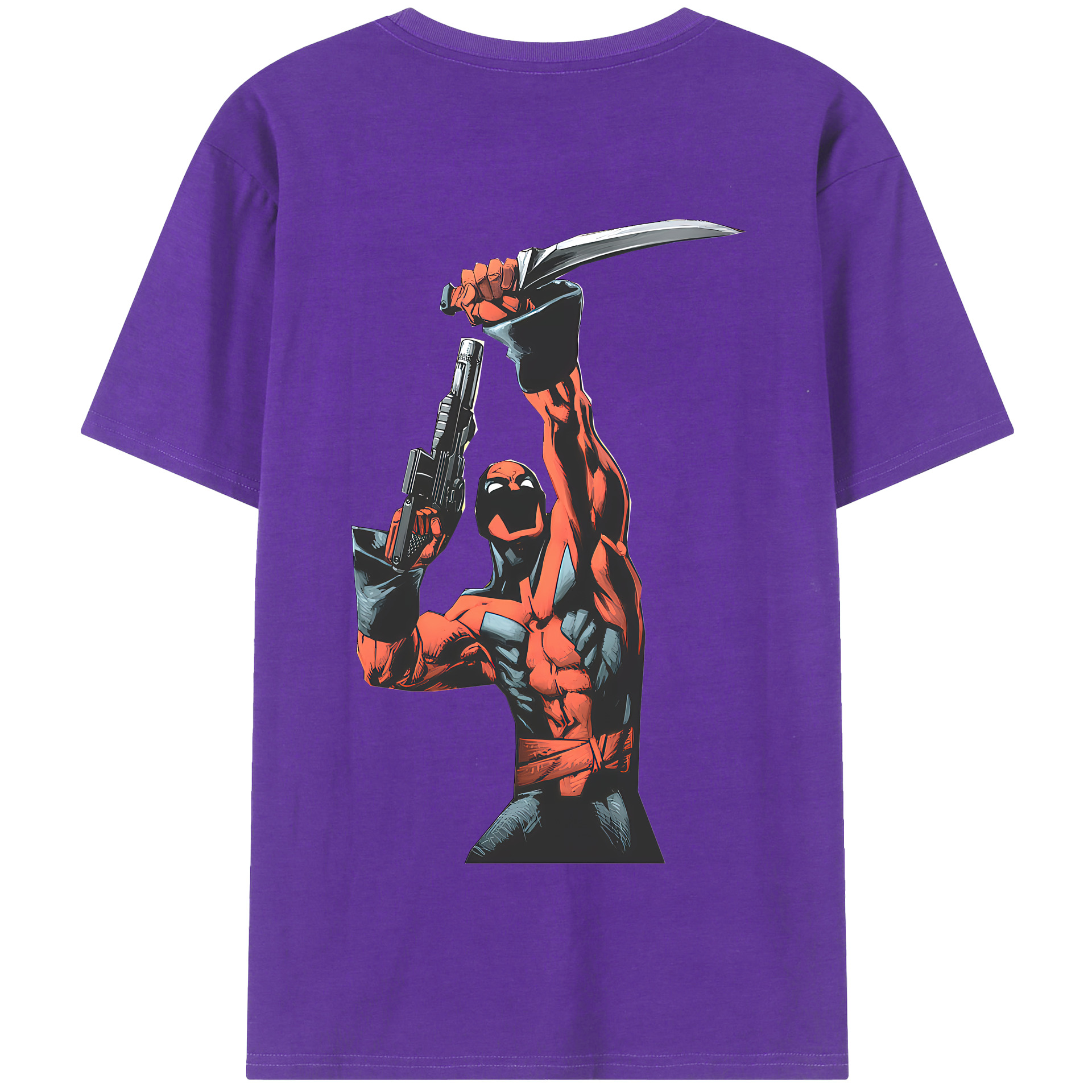 （画像用） Deadpool デッドプール 綿100％半袖Tシャツ（背面プリント）