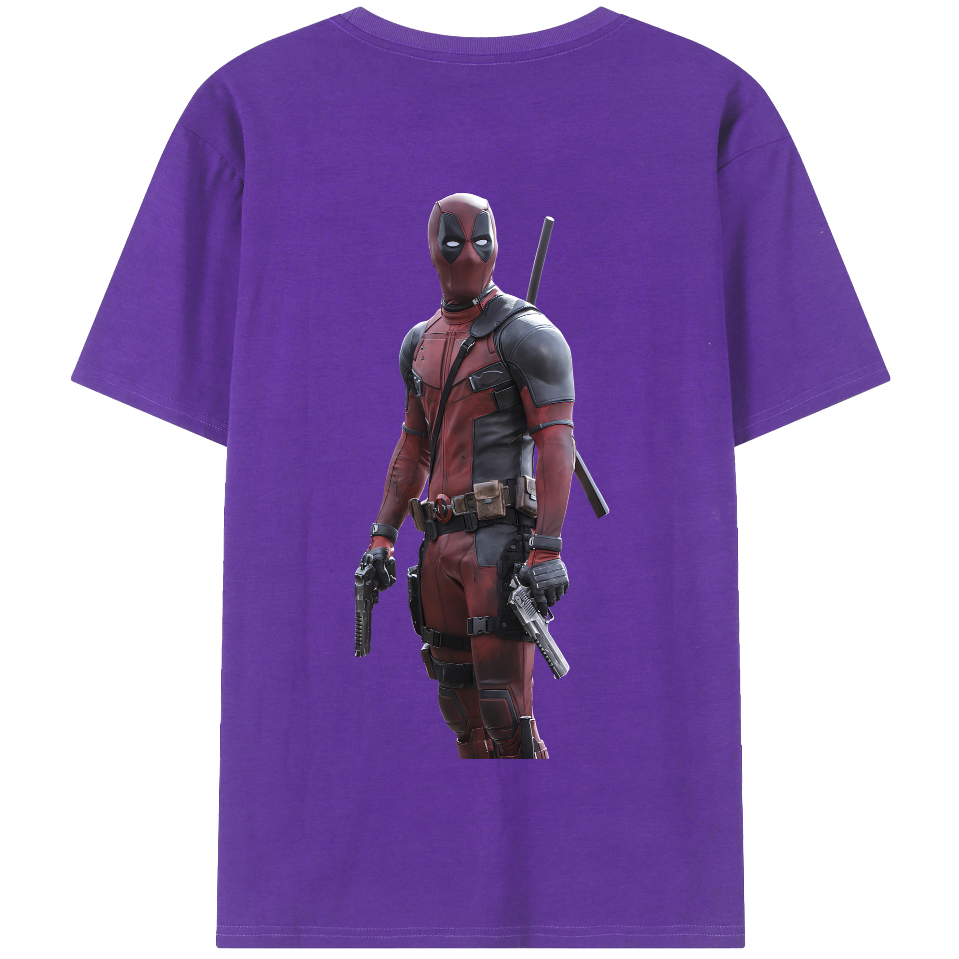 （画像用） Deadpool デッドプール 綿100％半袖Tシャツ（背面プリント）