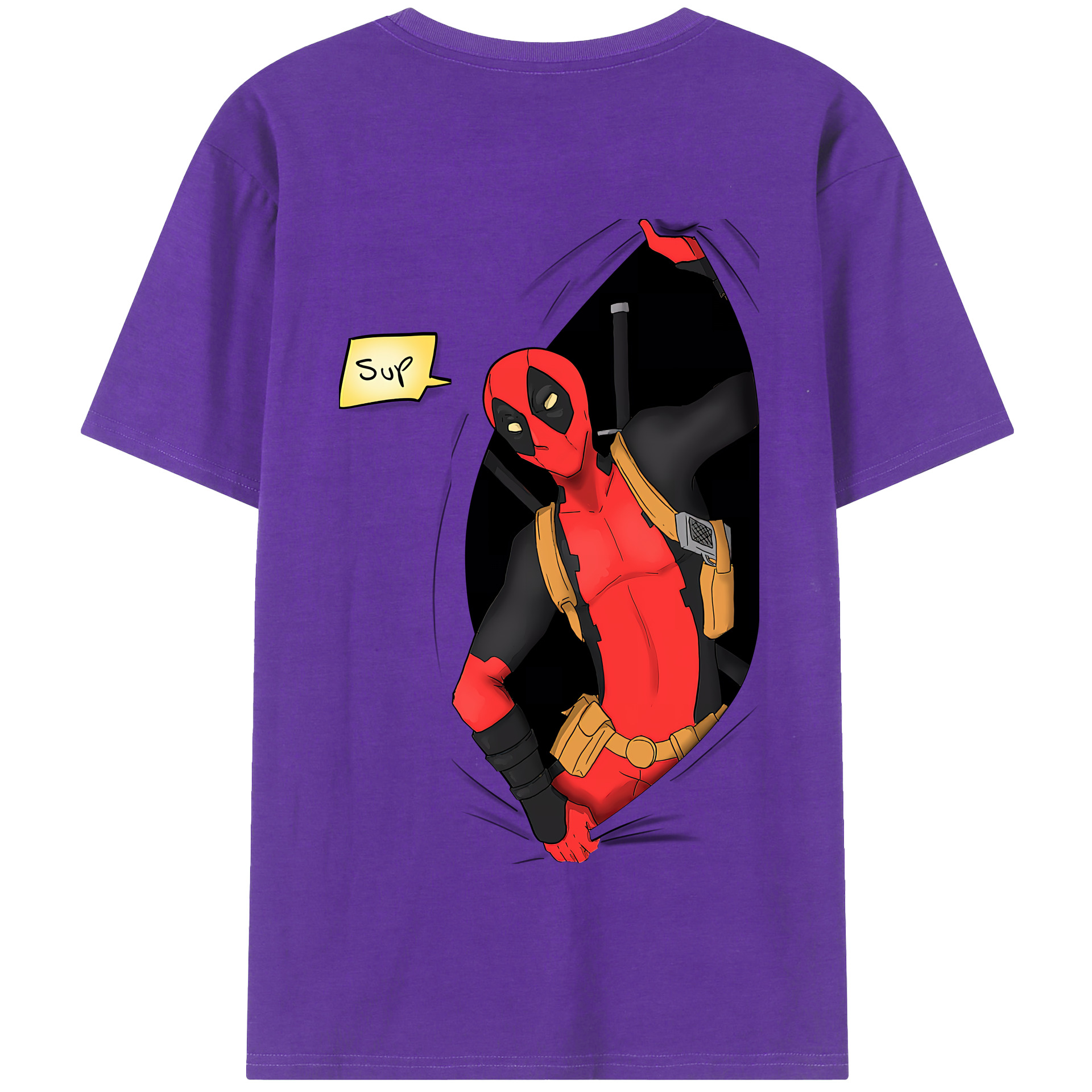 （画像用） Deadpool デッドプール 綿100％半袖Tシャツ（背面プリント）