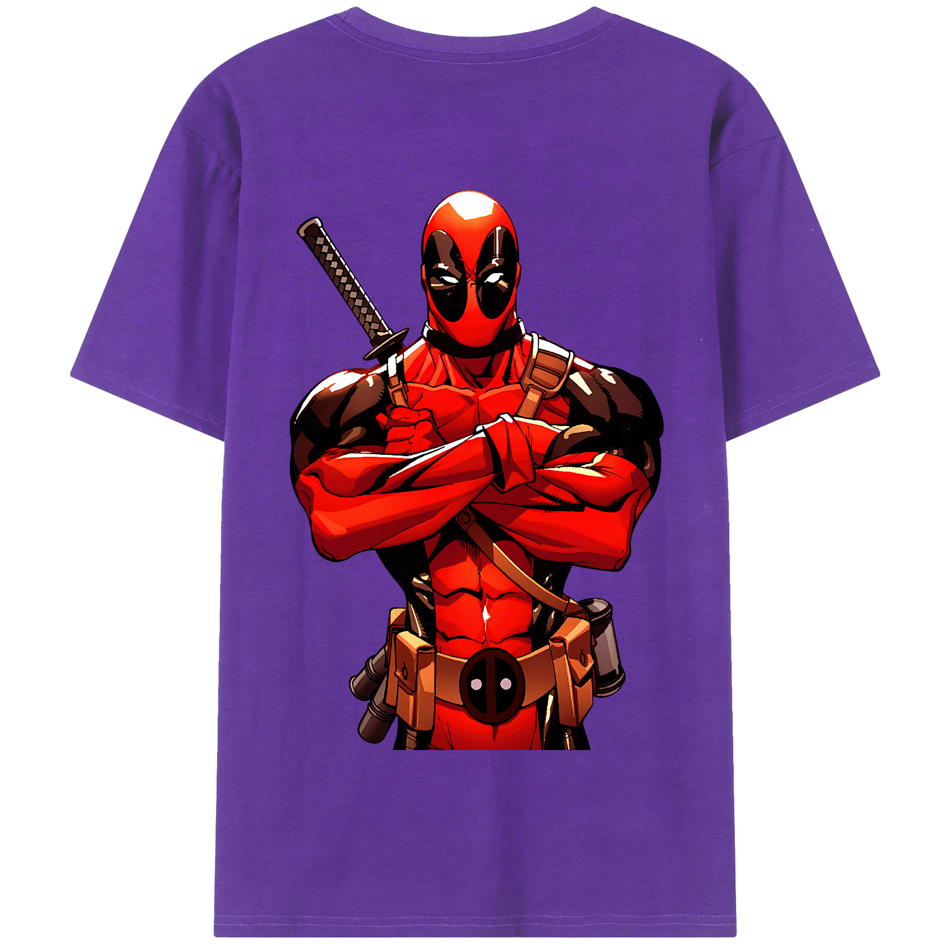 （画像用） Deadpool デッドプール 綿100％半袖Tシャツ（背面プリント）