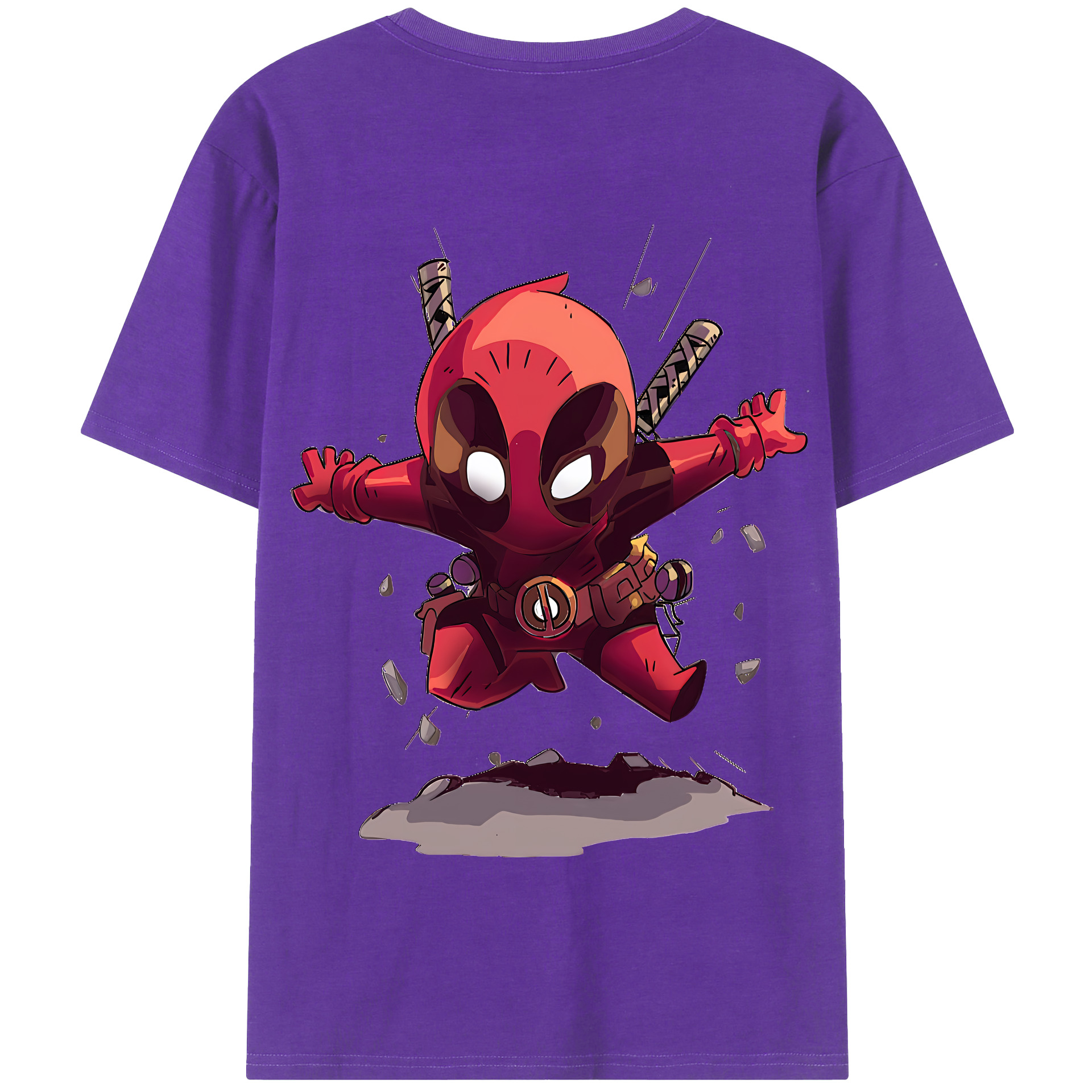 （画像用） Deadpool デッドプール 綿100％半袖Tシャツ（背面プリント）