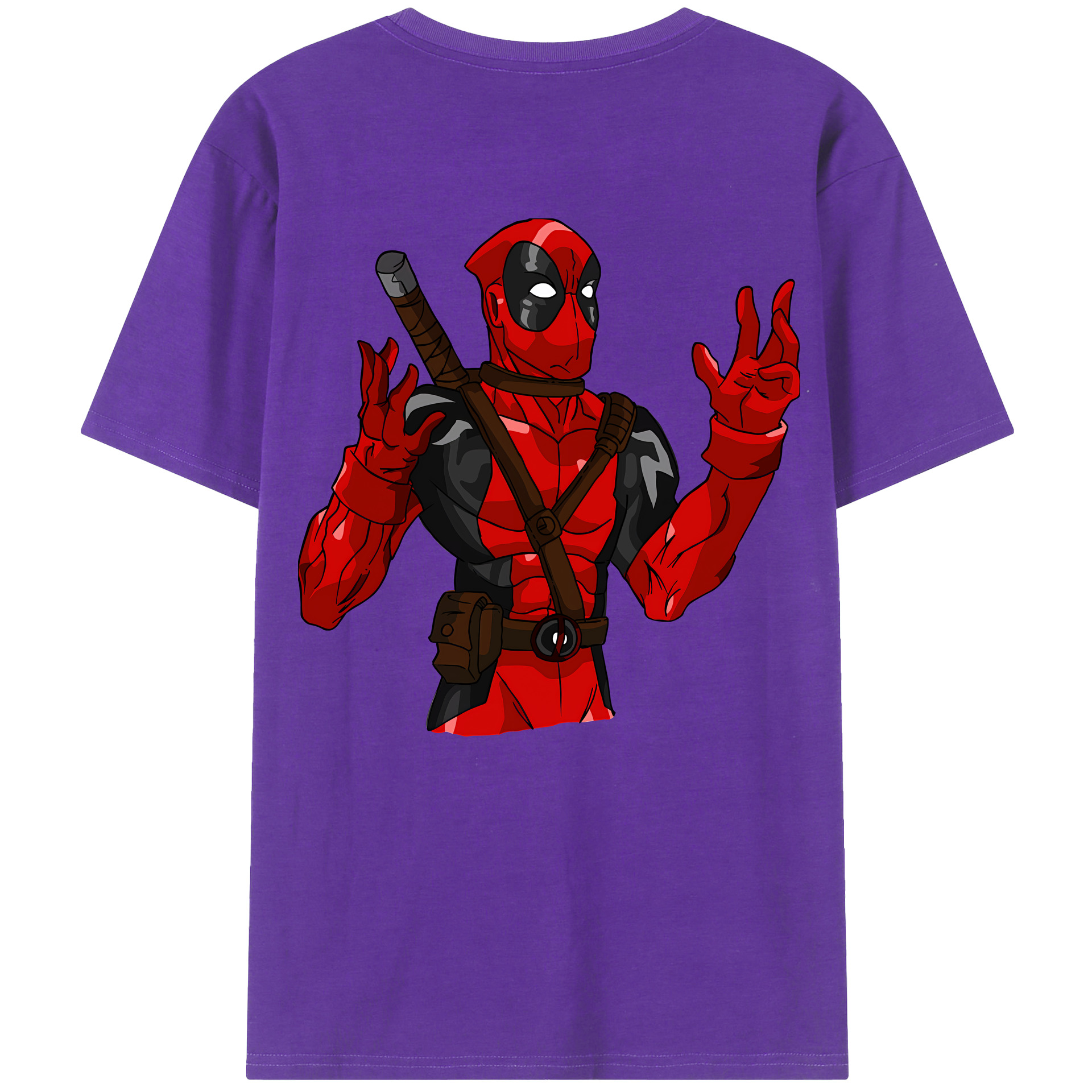 （画像用） Deadpool デッドプール 綿100％半袖Tシャツ（背面プリント）