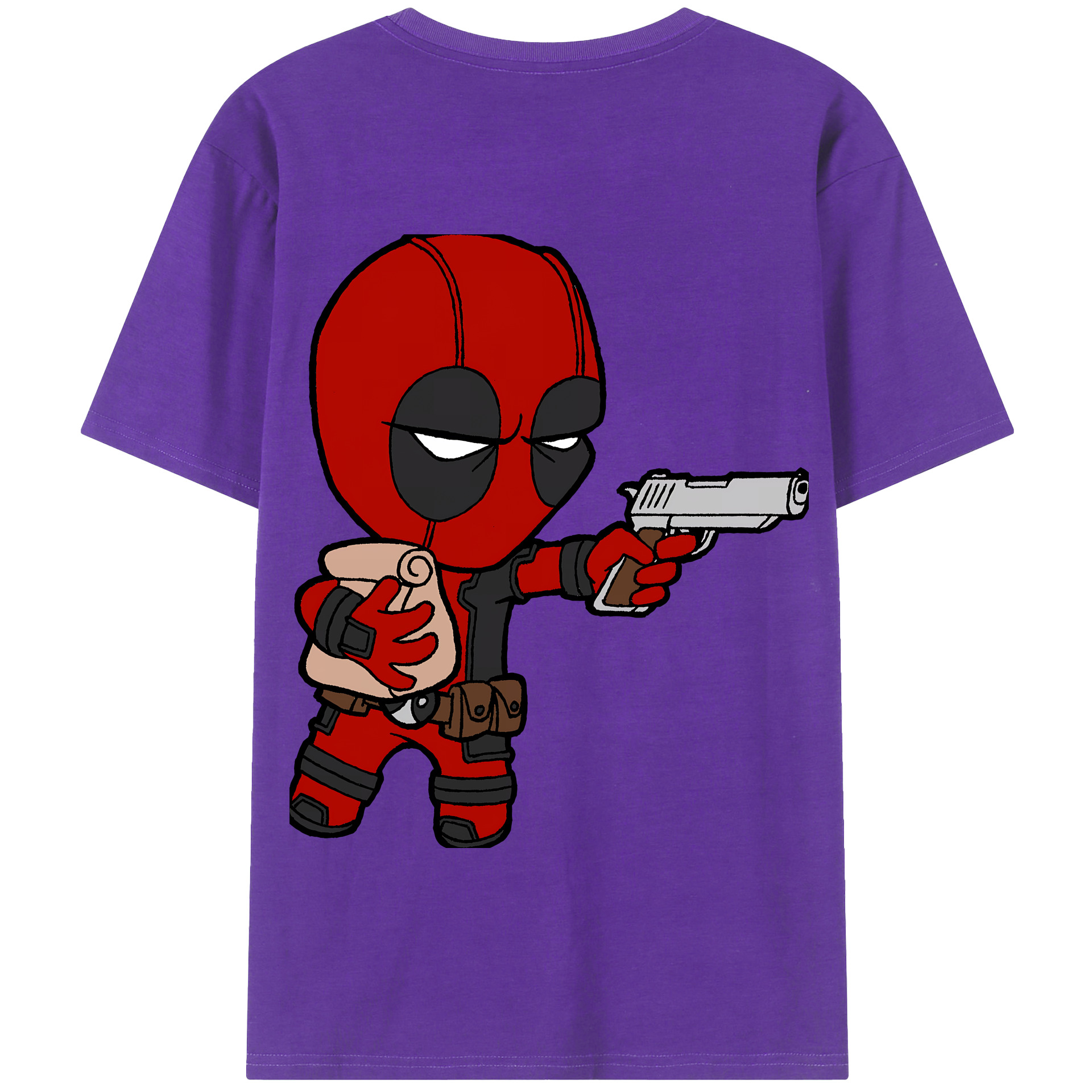 （画像用） Deadpool デッドプール 綿100％半袖Tシャツ（背面プリント）