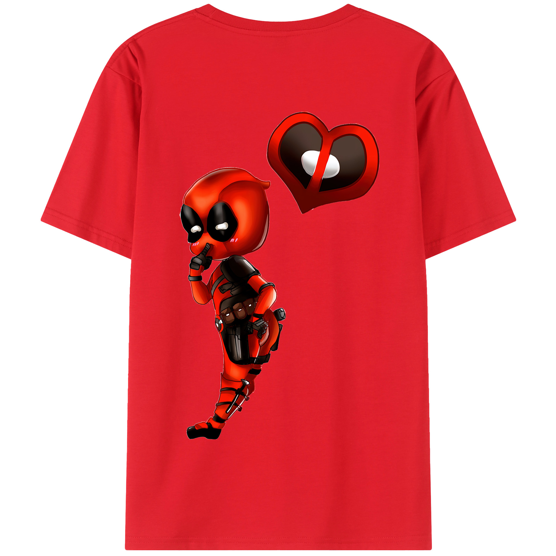 （画像用） Deadpool デッドプール 綿100％半袖Tシャツ（背面プリント）