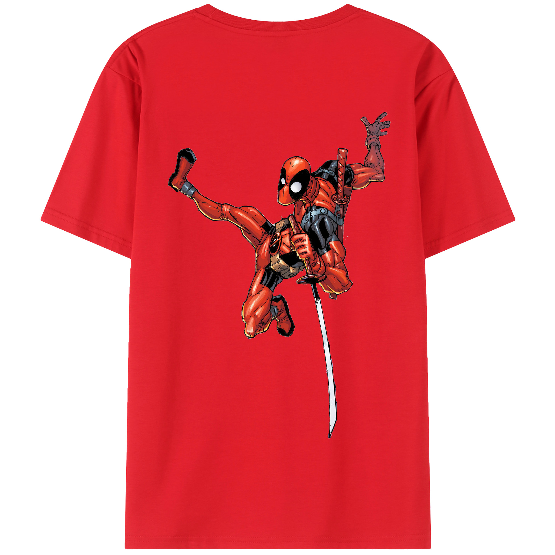 （画像用） Deadpool デッドプール 綿100％半袖Tシャツ（背面プリント）
