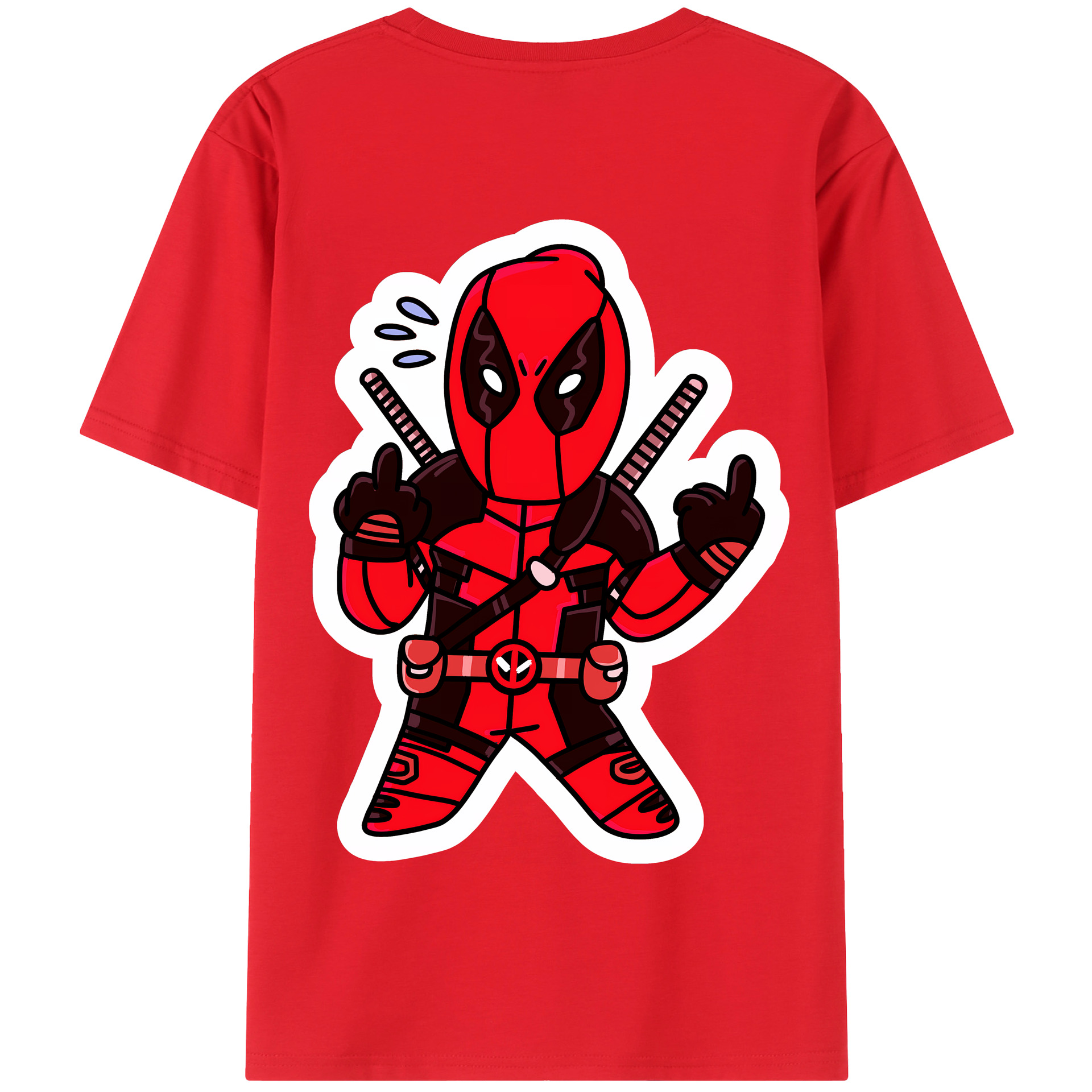 （画像用） Deadpool デッドプール 綿100％半袖Tシャツ（背面プリント）