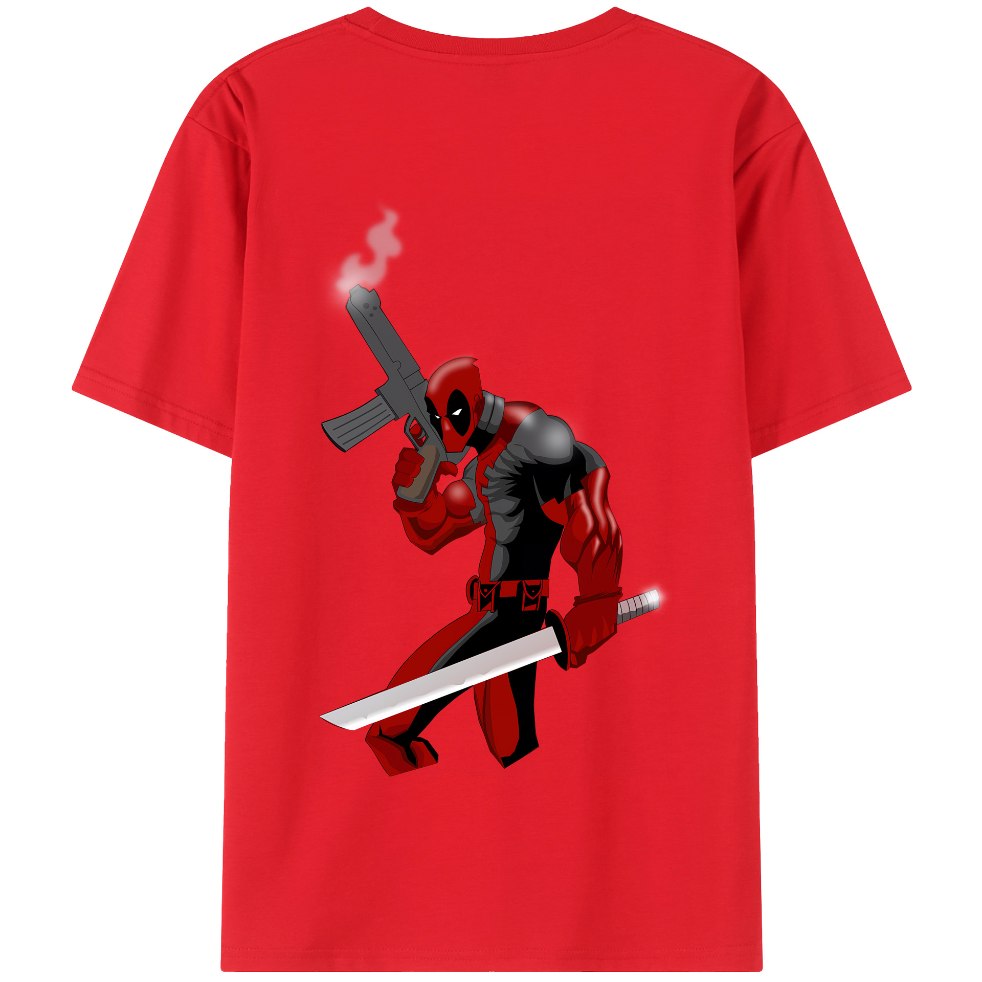 （画像用） Deadpool デッドプール 綿100％半袖Tシャツ（背面プリント）