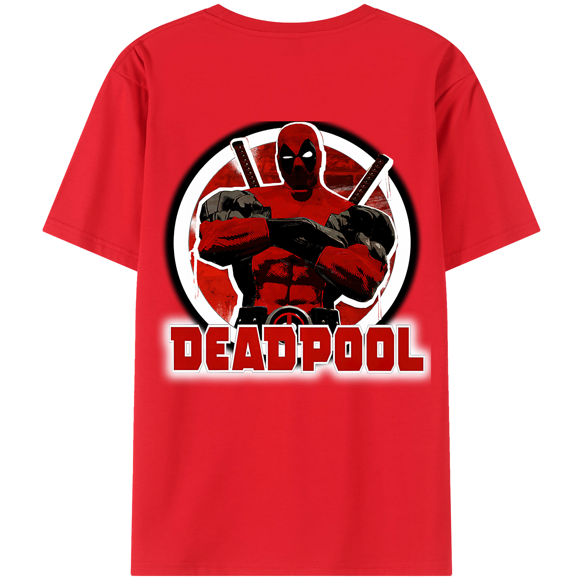 （画像用） Deadpool デッドプール 綿100％半袖Tシャツ（背面プリント）