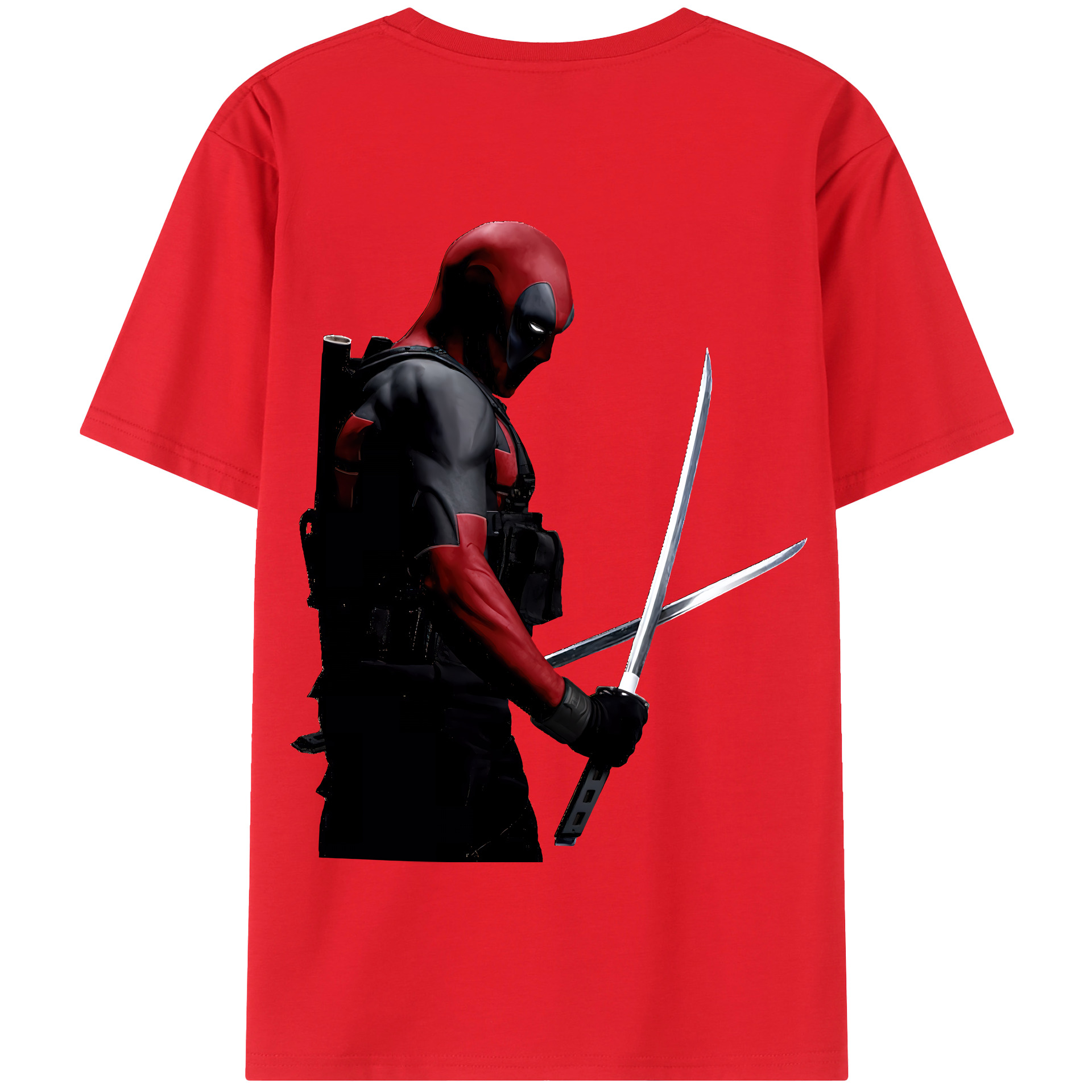 （画像用） Deadpool デッドプール 綿100％半袖Tシャツ（背面プリント）