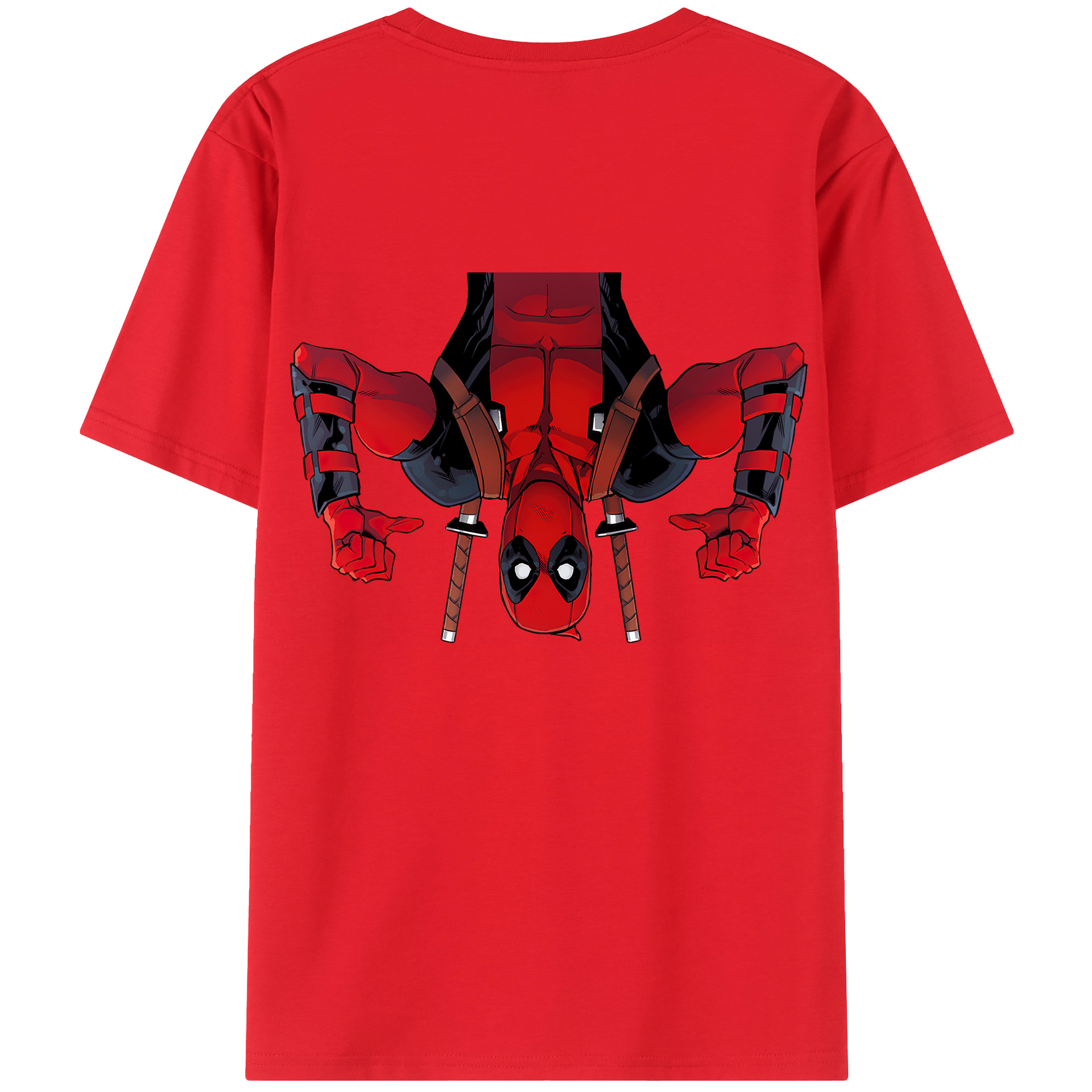 （画像用） Deadpool デッドプール 綿100％半袖Tシャツ（背面プリント）