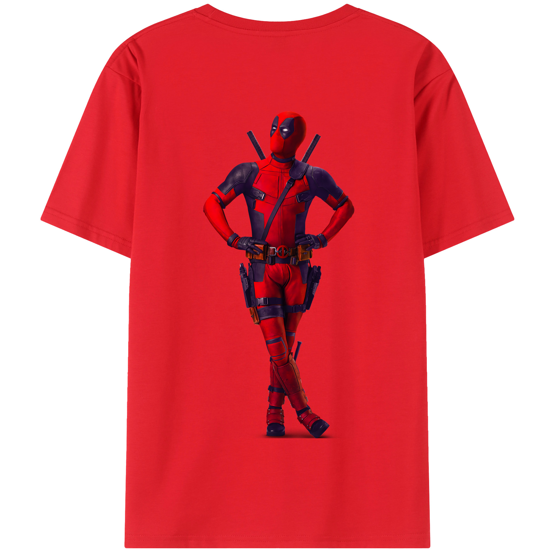 （画像用） Deadpool デッドプール 綿100％半袖Tシャツ（背面プリント）