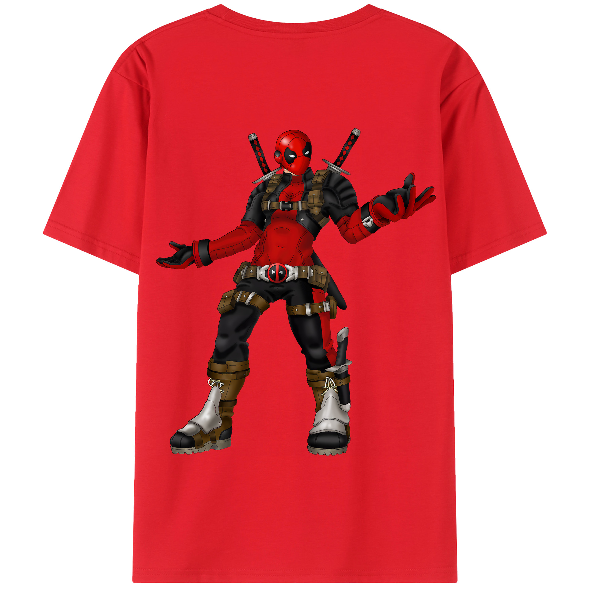 （画像用） Deadpool デッドプール 綿100％半袖Tシャツ（背面プリント）