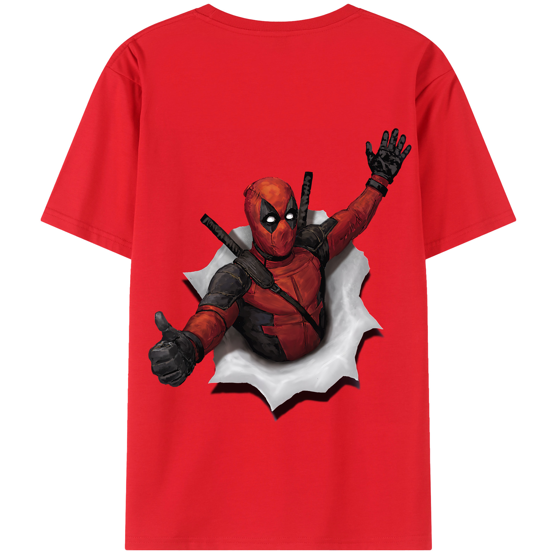 （画像用） Deadpool デッドプール 綿100％半袖Tシャツ（背面プリント）