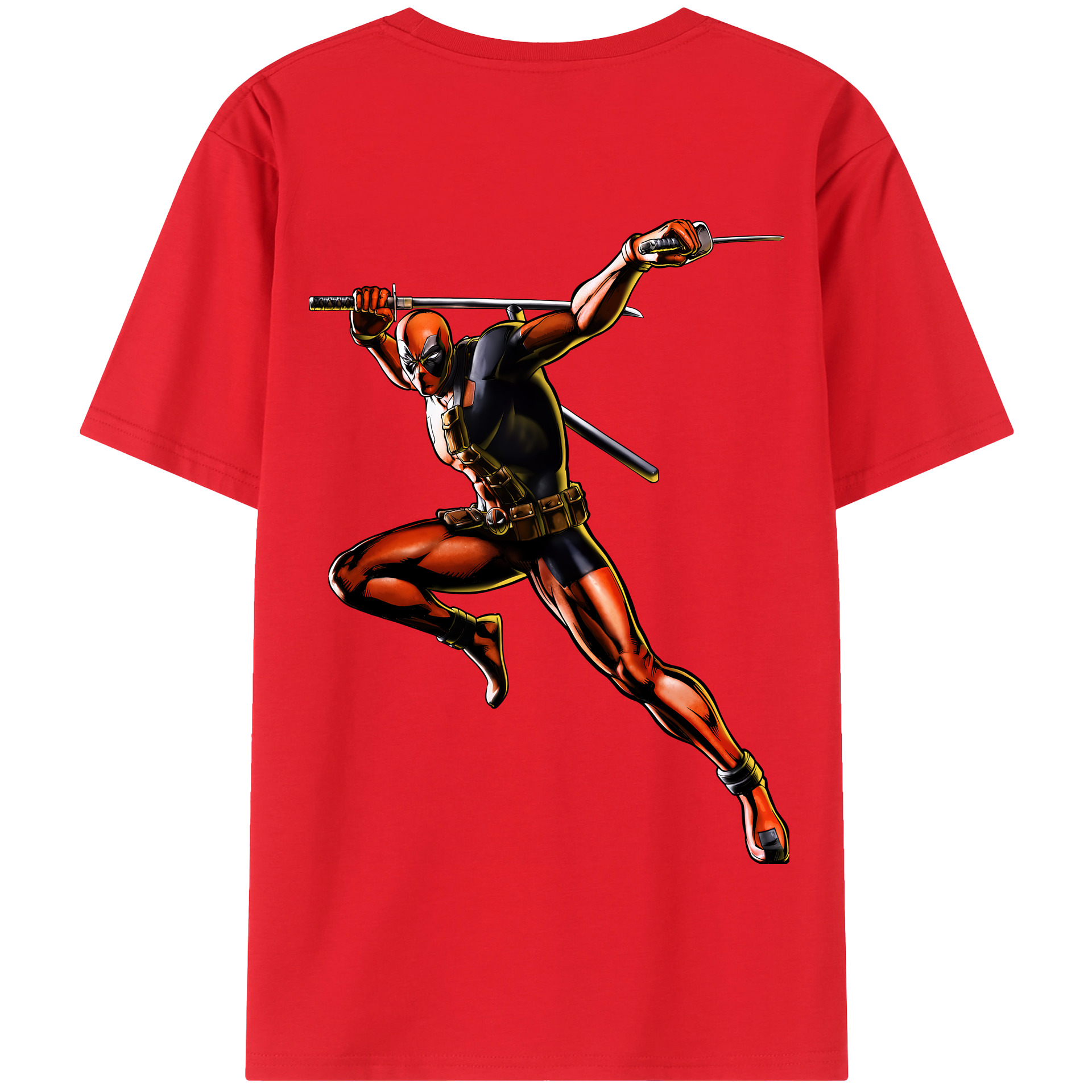 （画像用） Deadpool デッドプール 綿100％半袖Tシャツ（背面プリント）
