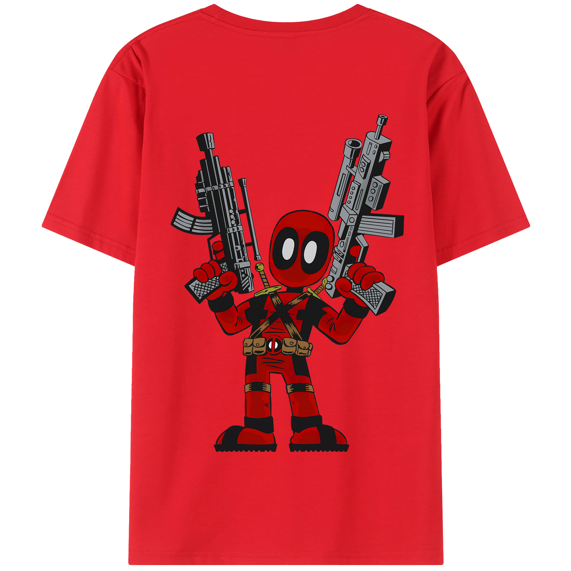 （画像用） Deadpool デッドプール 綿100％半袖Tシャツ（背面プリント）