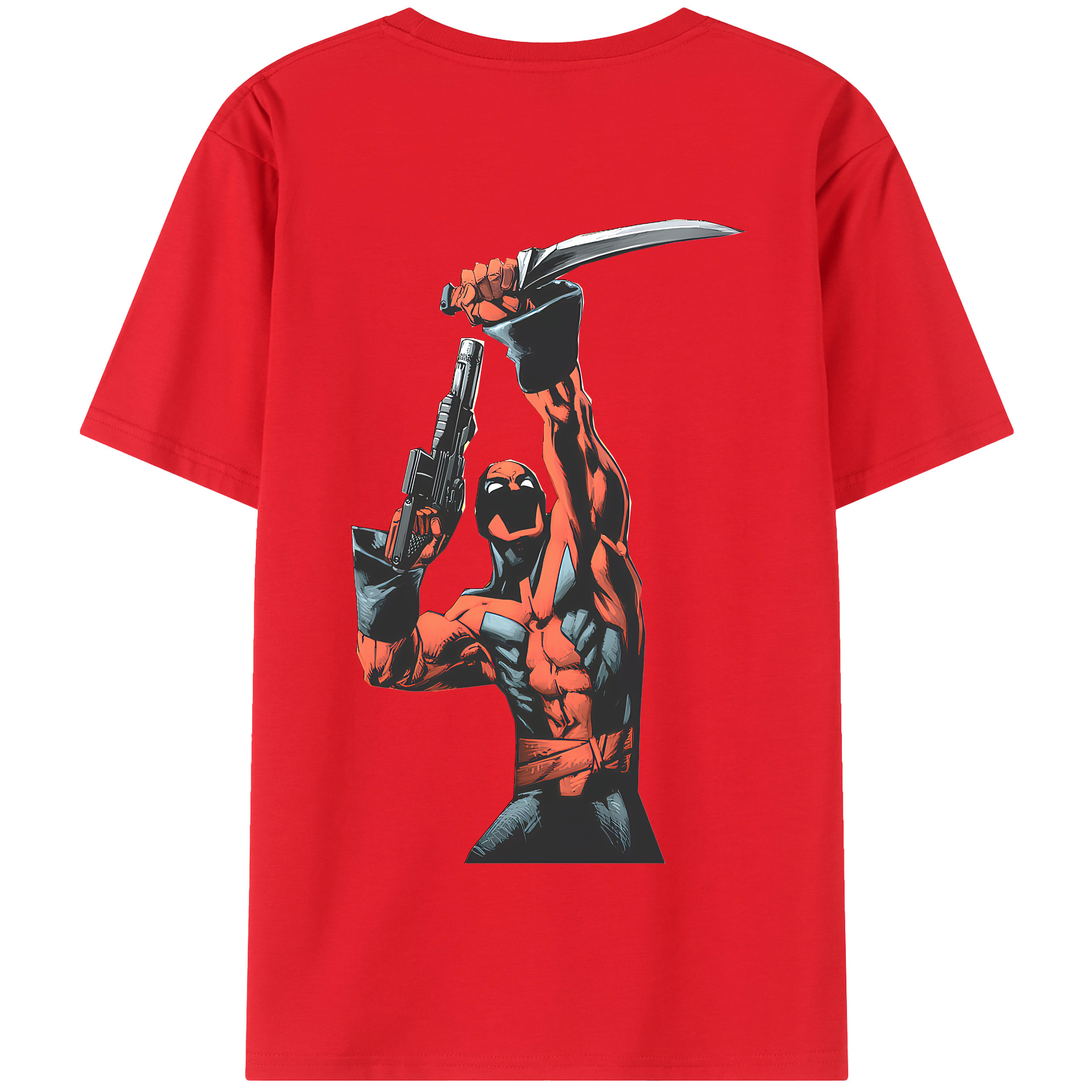 （画像用） Deadpool デッドプール 綿100％半袖Tシャツ（背面プリント）