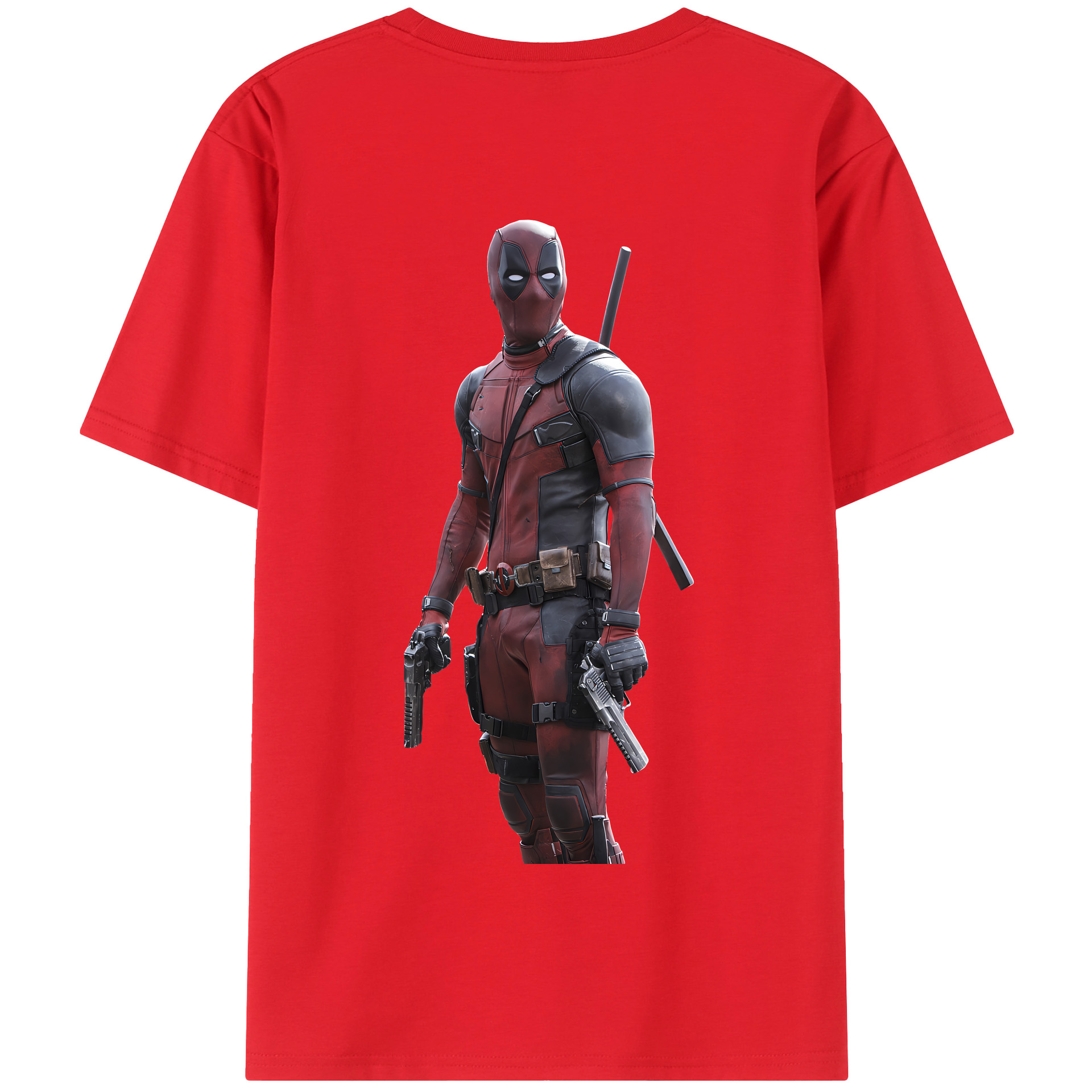 （画像用） Deadpool デッドプール 綿100％半袖Tシャツ（背面プリント）