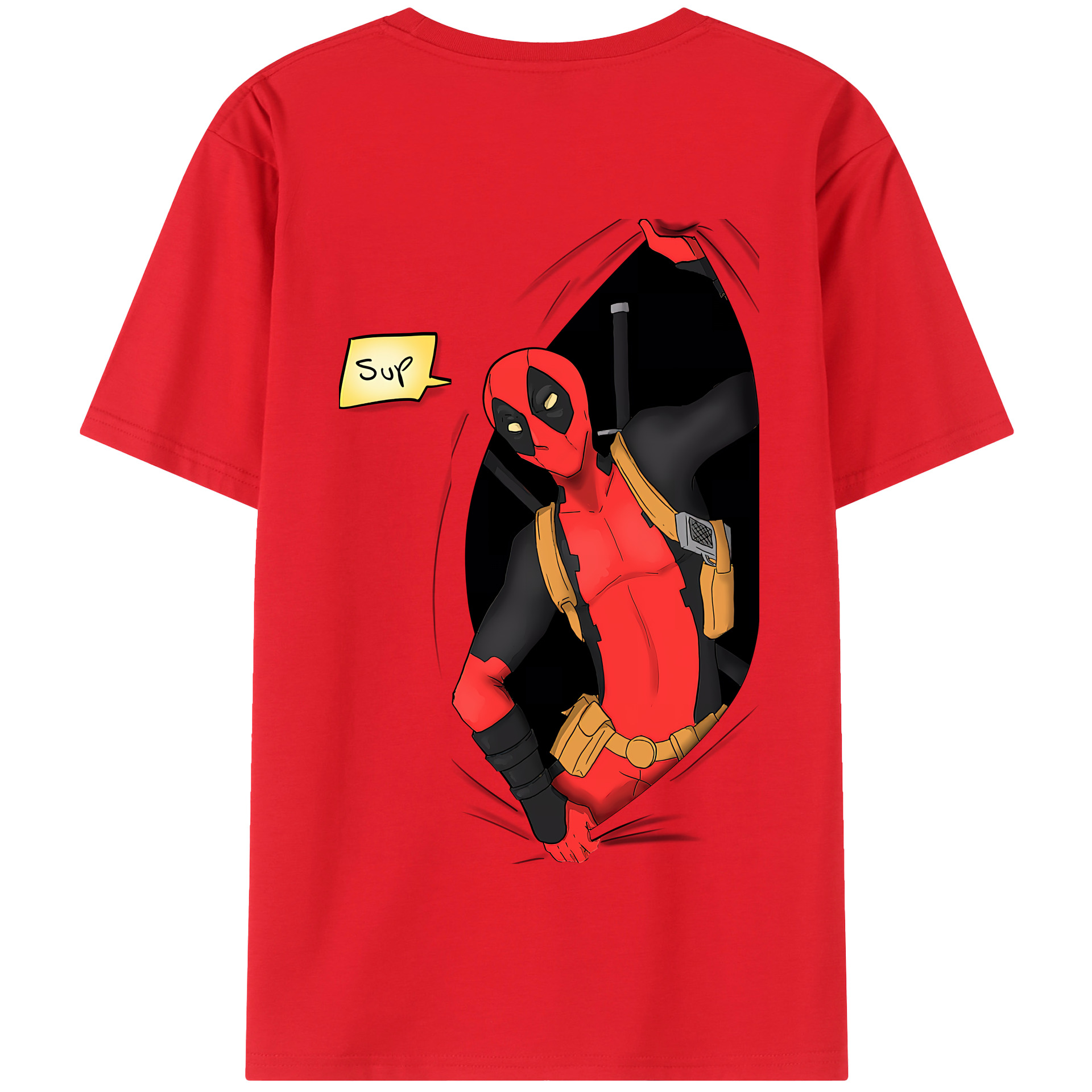 （画像用） Deadpool デッドプール 綿100％半袖Tシャツ（背面プリント）