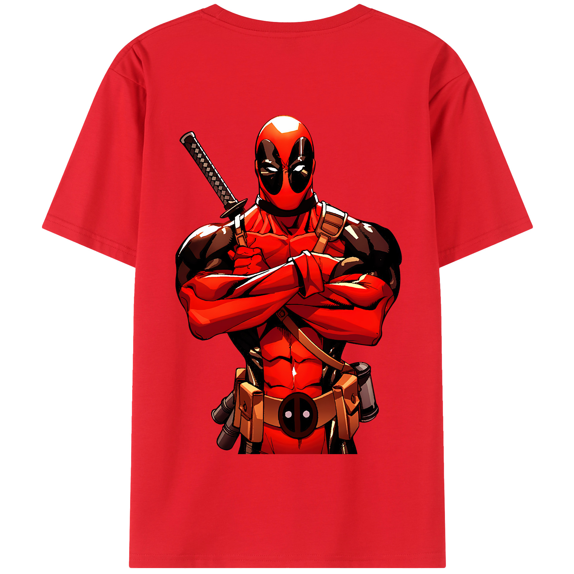 （画像用） Deadpool デッドプール 綿100％半袖Tシャツ（背面プリント）