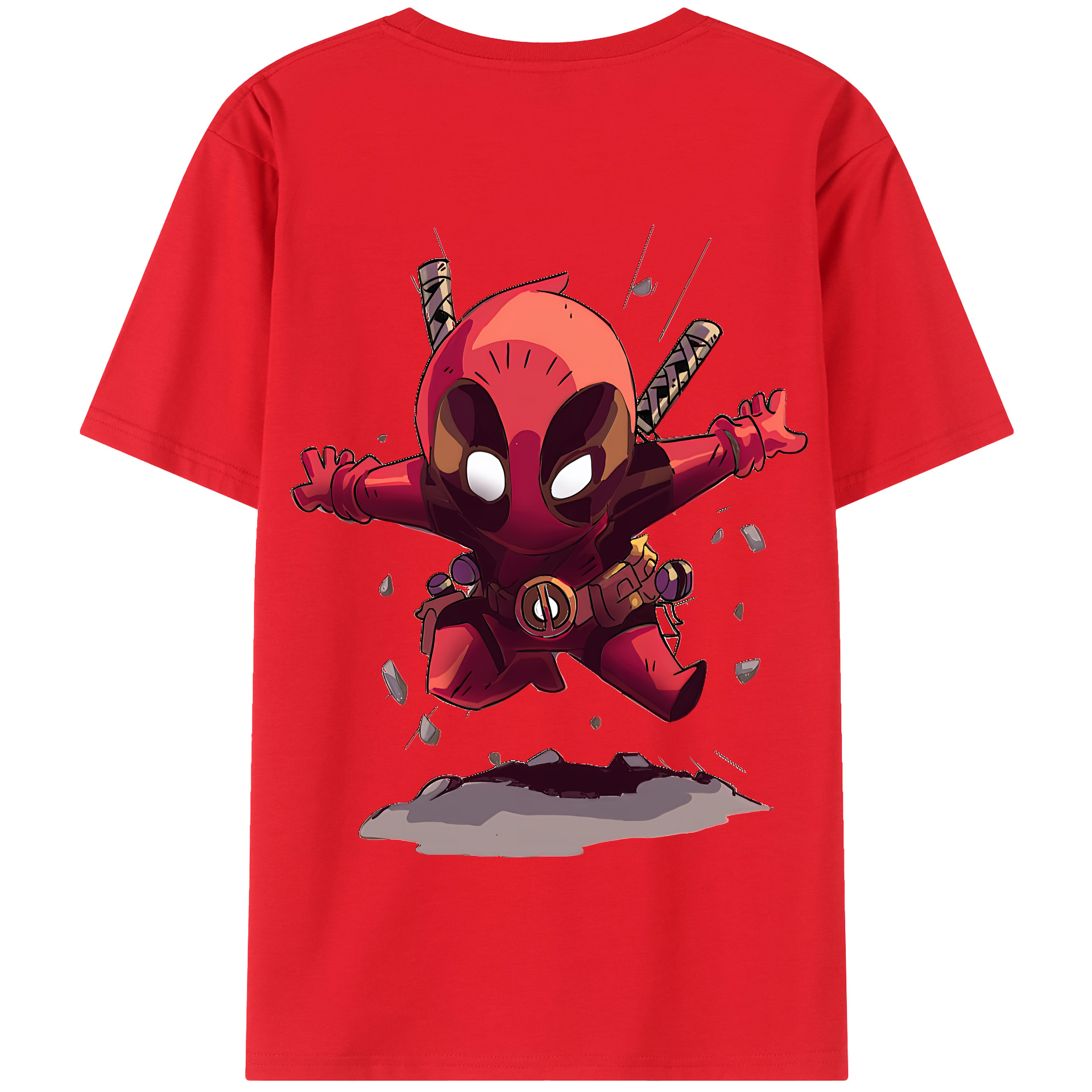 （画像用） Deadpool デッドプール 綿100％半袖Tシャツ（背面プリント）