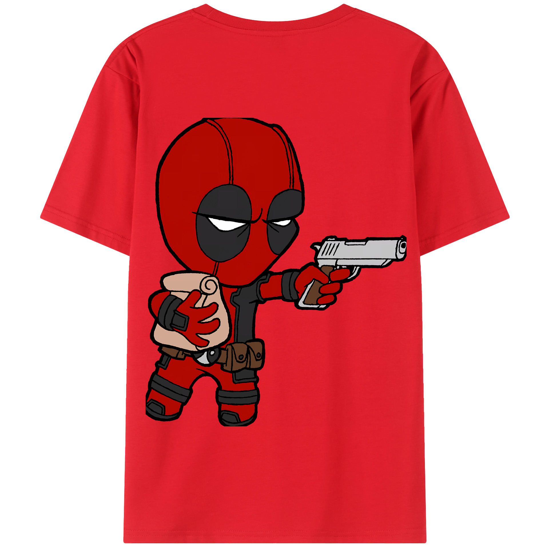 （画像用） Deadpool デッドプール 綿100％半袖Tシャツ（背面プリント）