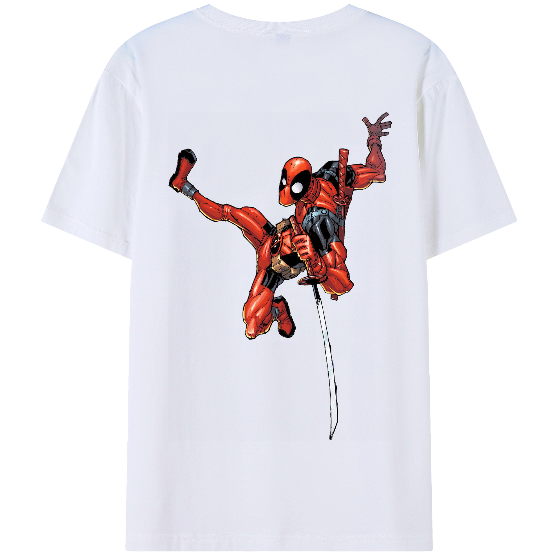 （画像用） Deadpool デッドプール 綿100％半袖Tシャツ（背面プリント）