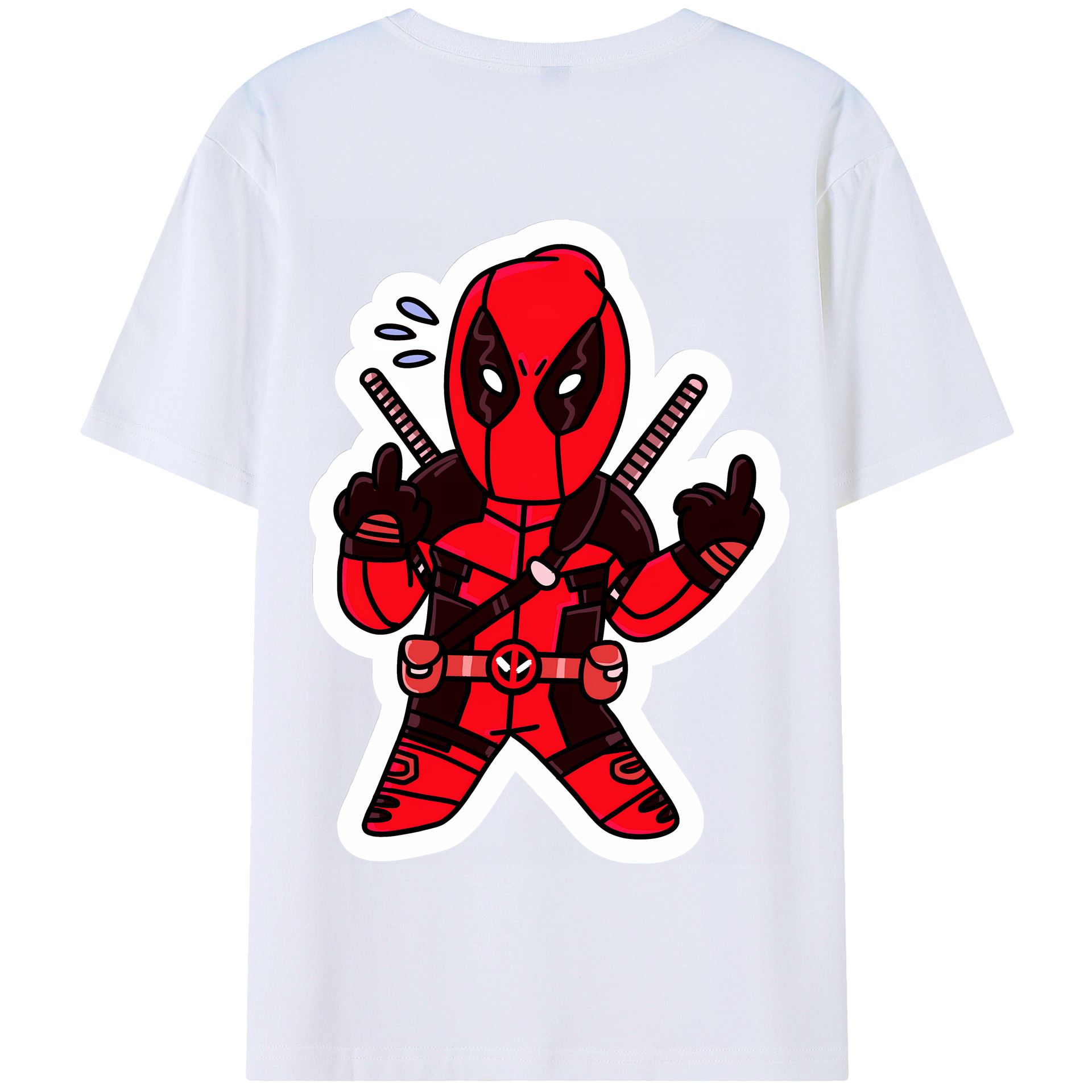 （画像用） Deadpool デッドプール 綿100％半袖Tシャツ（背面プリント）